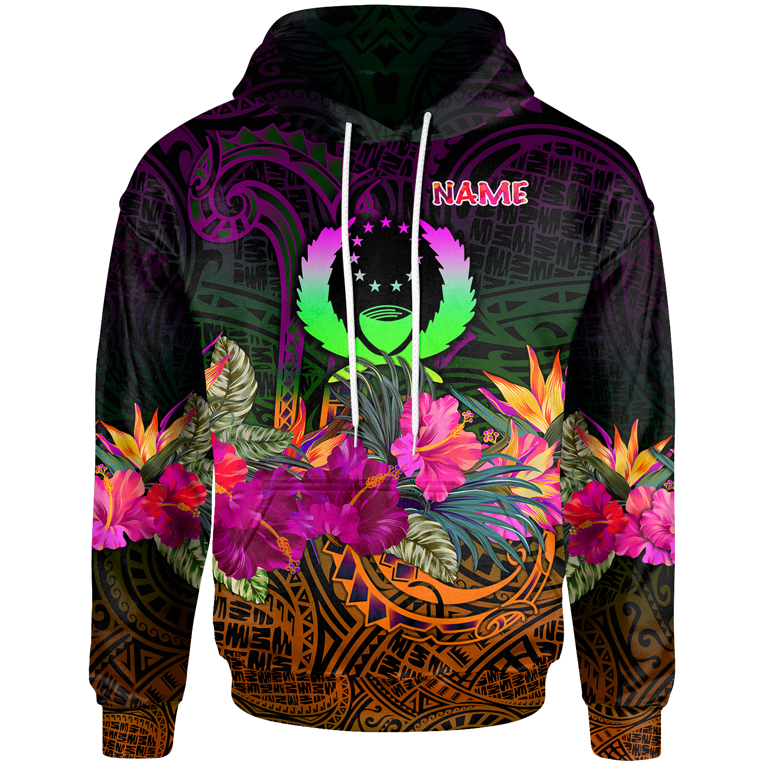 Pohnpei Custom Hoodie Summer Hibiscus Unisex Reggae - Polynesian Pride