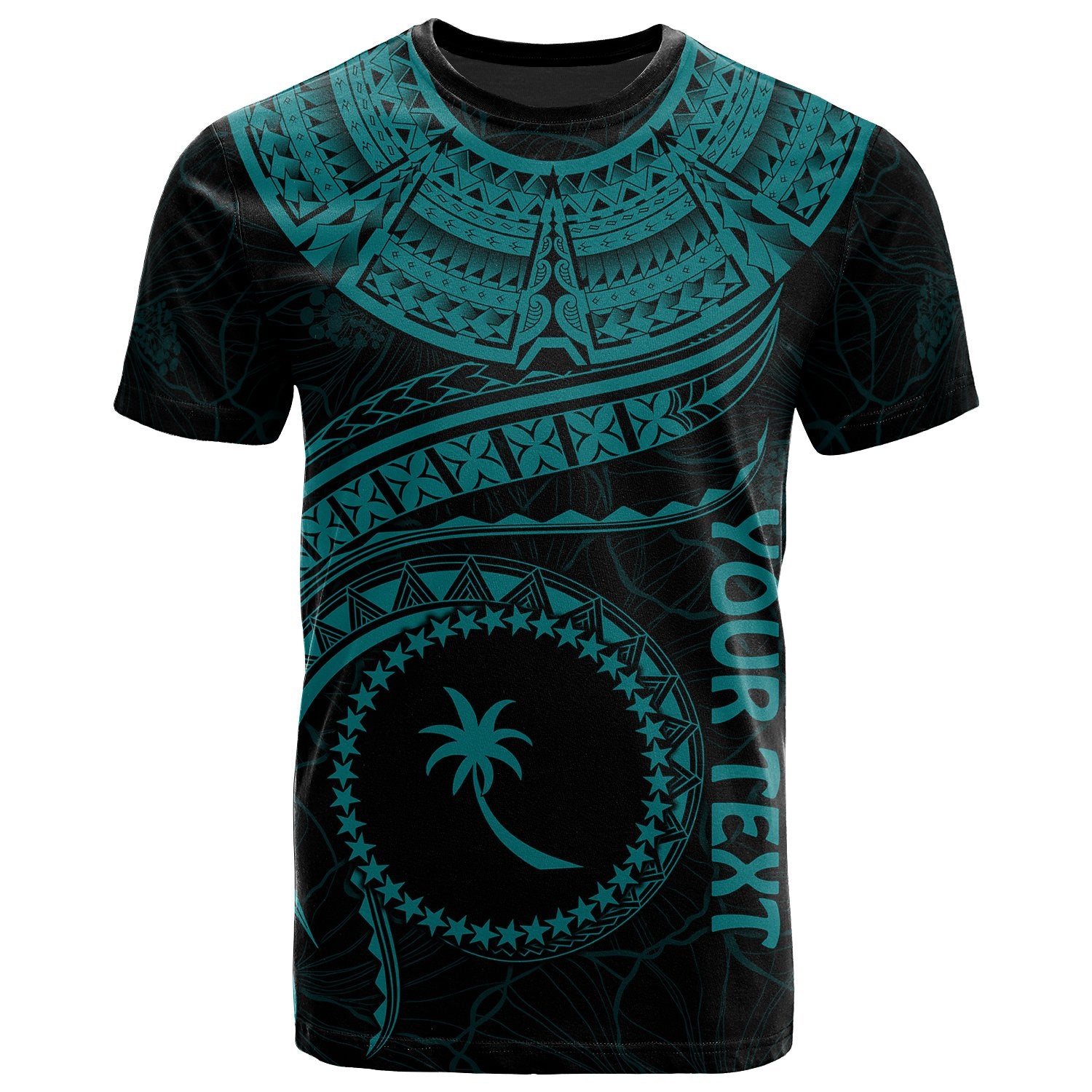 Chuuk Polynesian Custom T Shirt Chuuk Waves (Turquoise) Unisex Art - Polynesian Pride