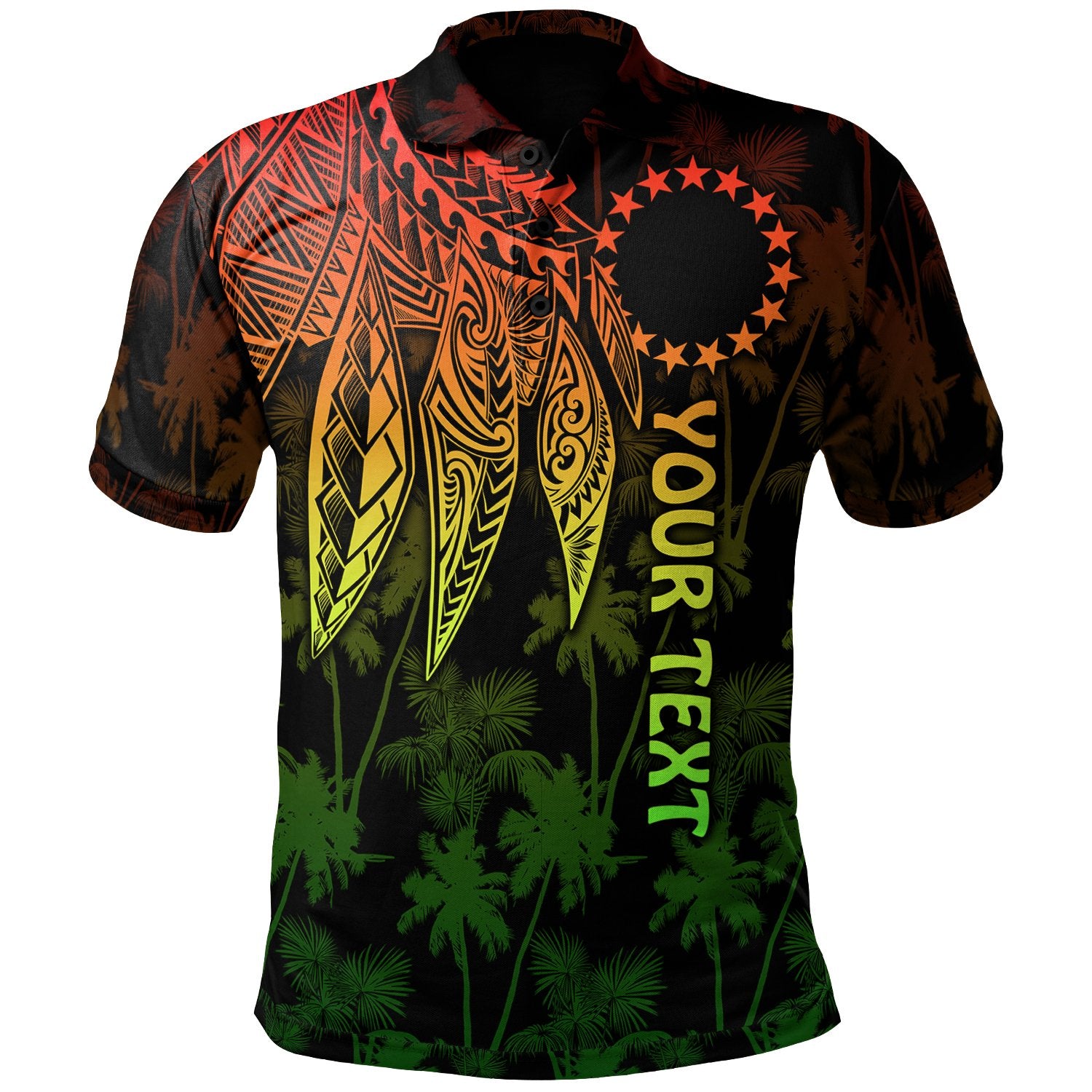 Cook Islands Custom Polo Polynesian Wings (Reggae) Unisex Reggae - Polynesian Pride