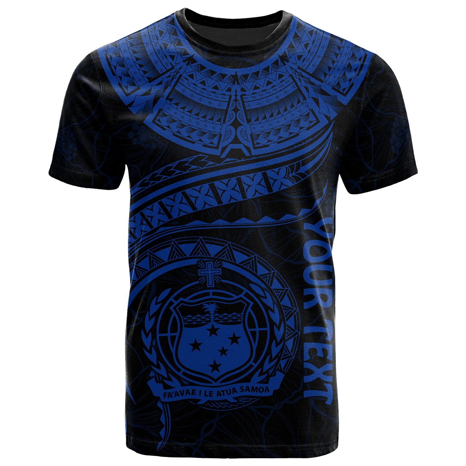 Polynesian Samoa Custom T shirt Samoan Waves (Blue) Unisex Blue - Polynesian Pride