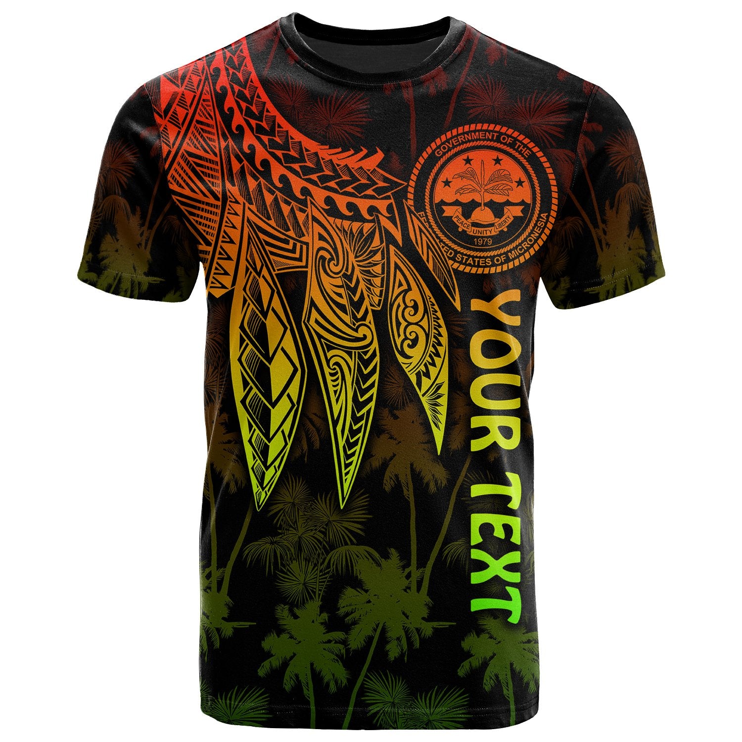 Federated States of Micronesia Custom T Shirt Polynesian Wings (Reggae) Unisex Reggae - Polynesian Pride