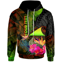 Tokelau Polynesian Custom Hoodie Hibiscus and Banana Leaves Unisex Reggae - Polynesian Pride