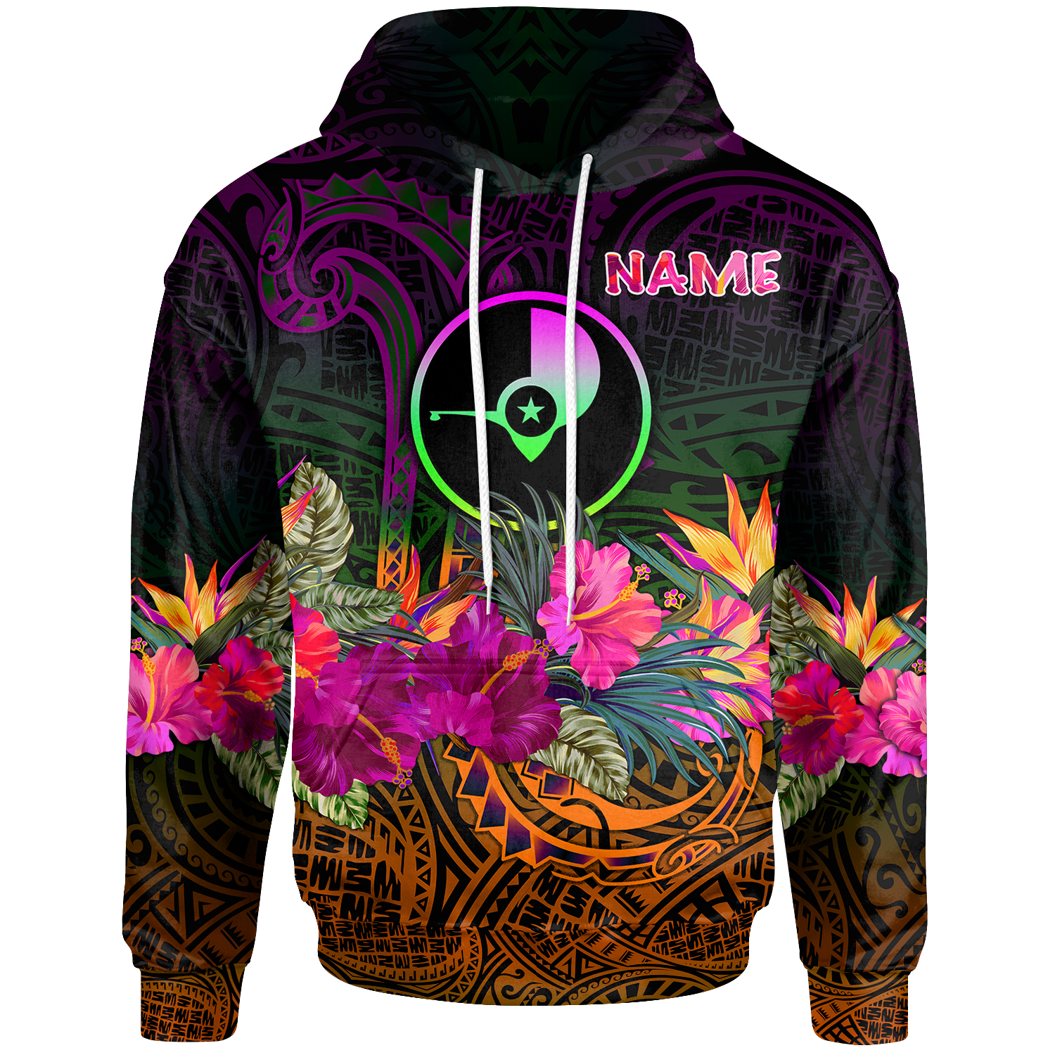 YAP Custom Hoodie Summer Hibiscus Unisex Reggae - Polynesian Pride