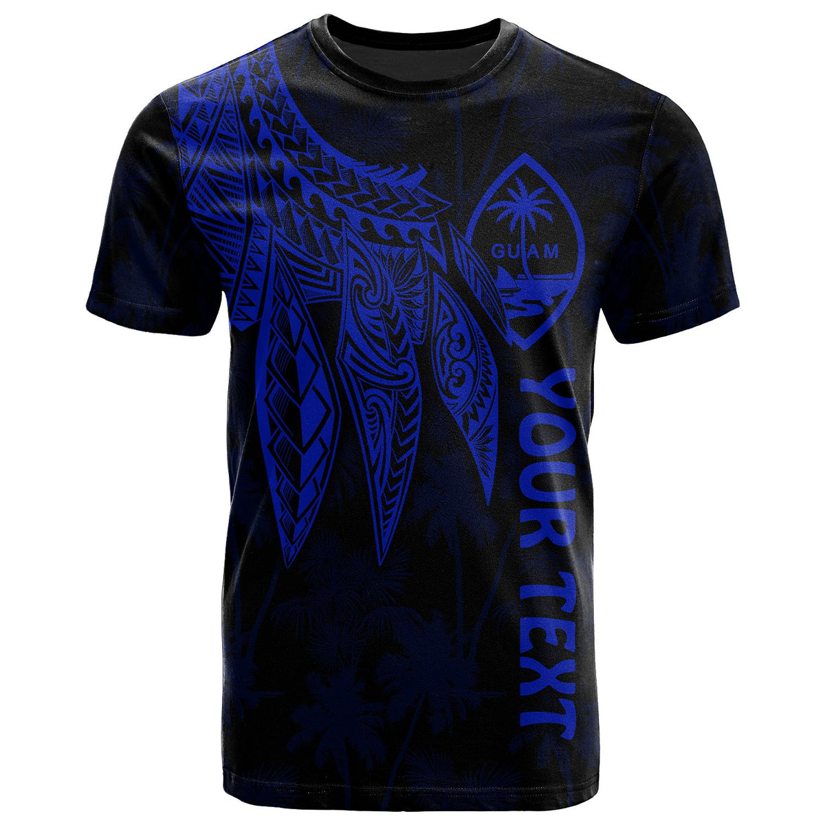 Guam Custom T Shirt Polynesian Wings (Blue) Unisex Blue - Polynesian Pride