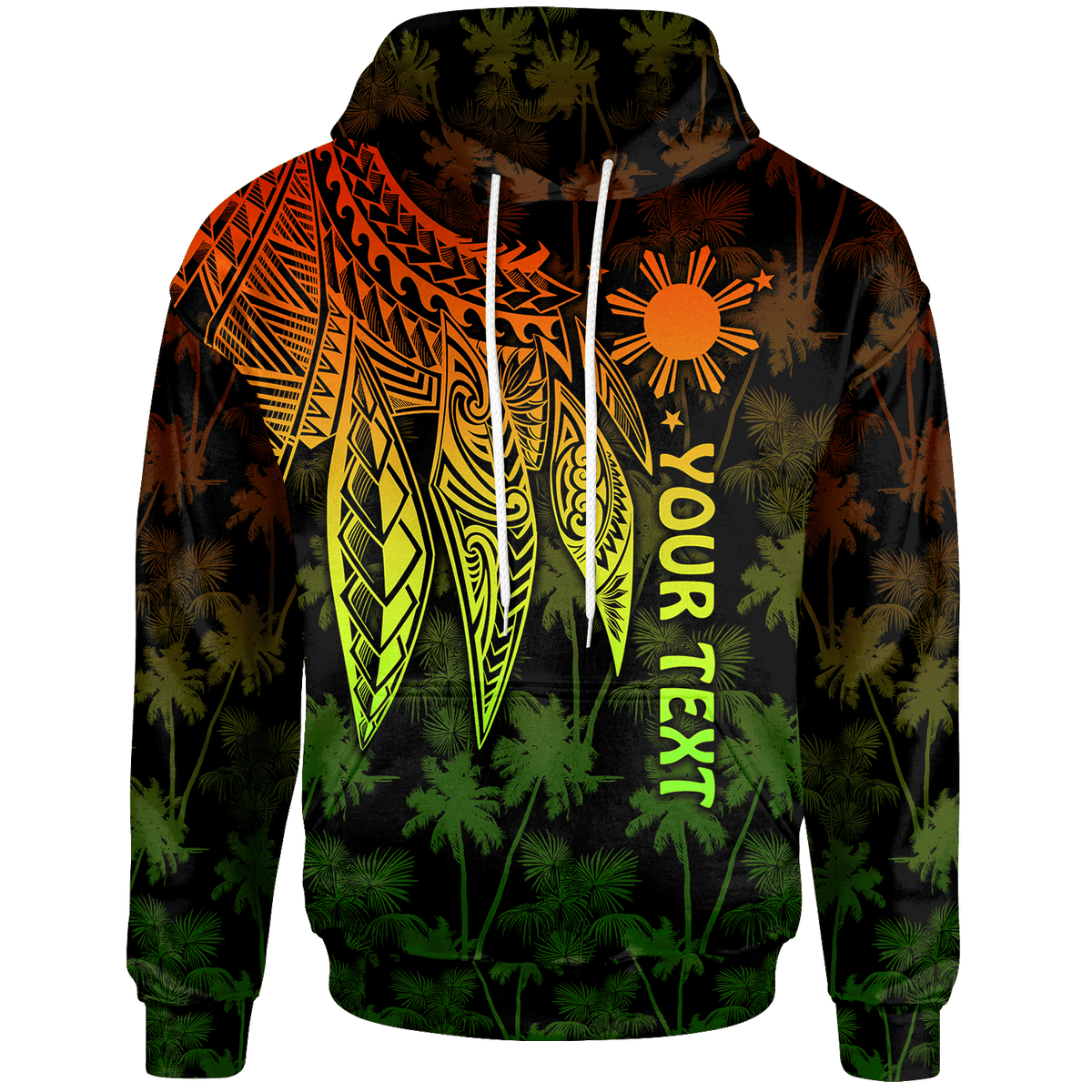 The Philippines Custom Hoodie Polynesian Wings (Reggae) Unisex Reggae - Polynesian Pride