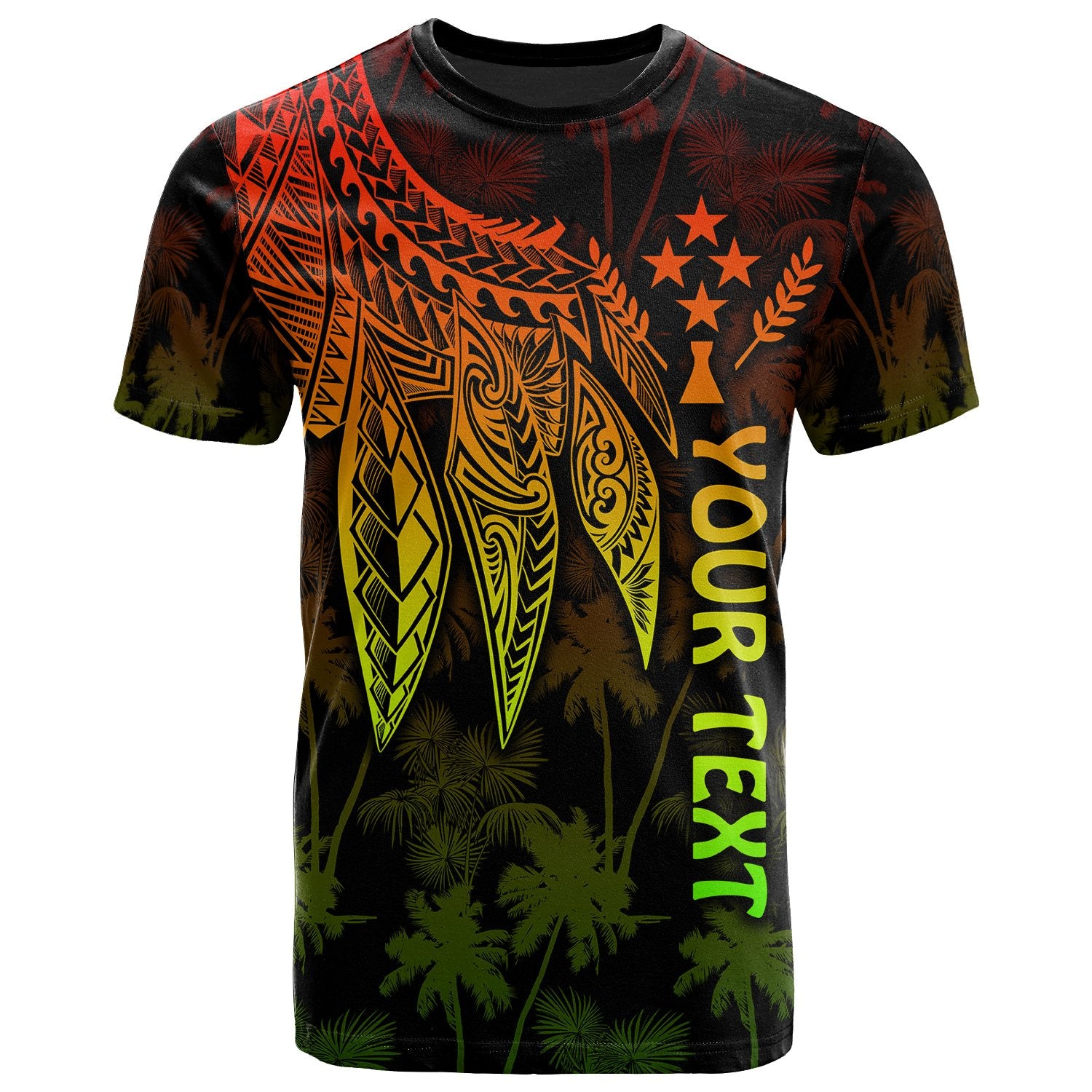 Kosrae Custom T Shirt Polynesian Wings (Reggae) Unisex Reggae - Polynesian Pride