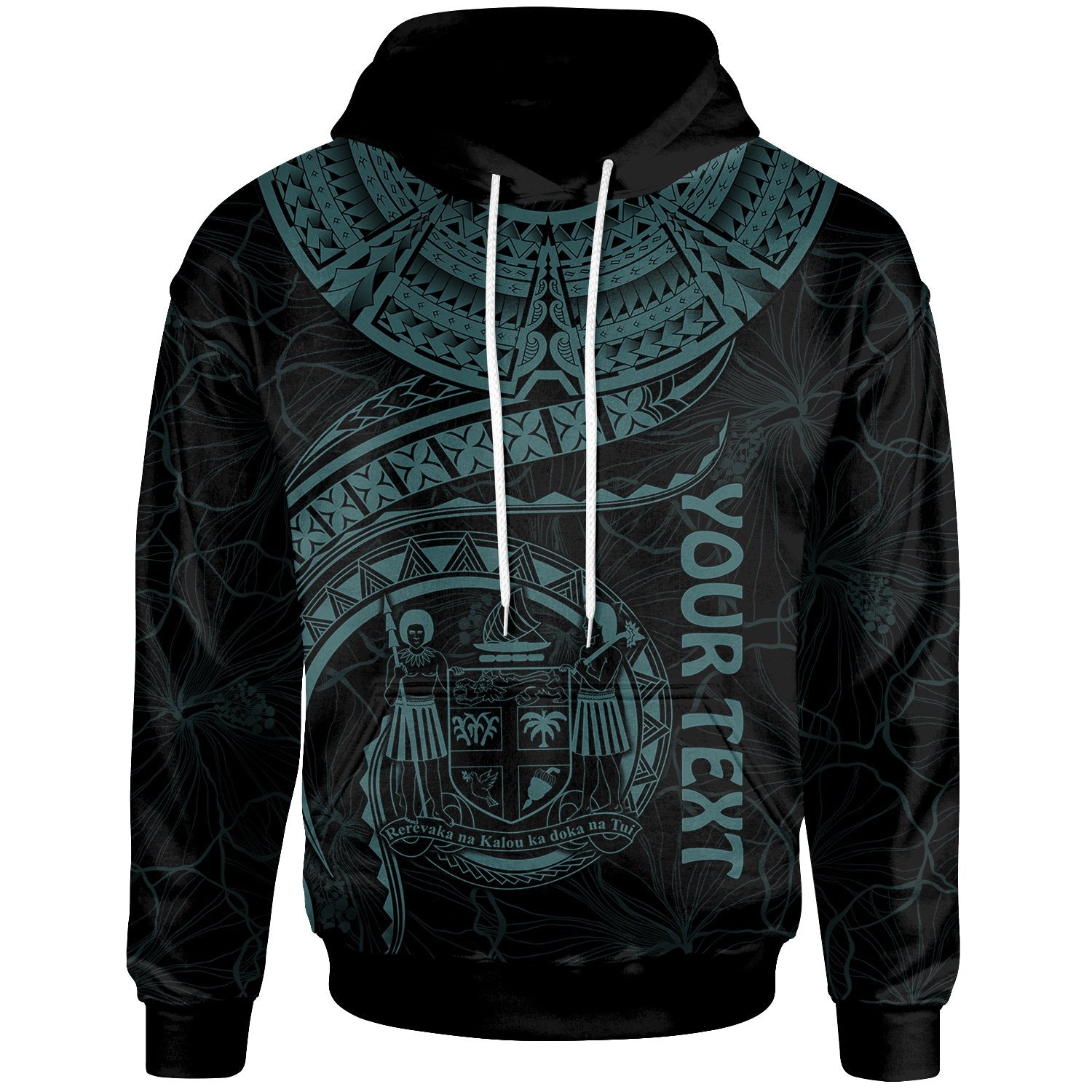 Fiji Polynesian Custom Hoodie Fiji Waves (Turquoise) Unisex Turquoise - Polynesian Pride