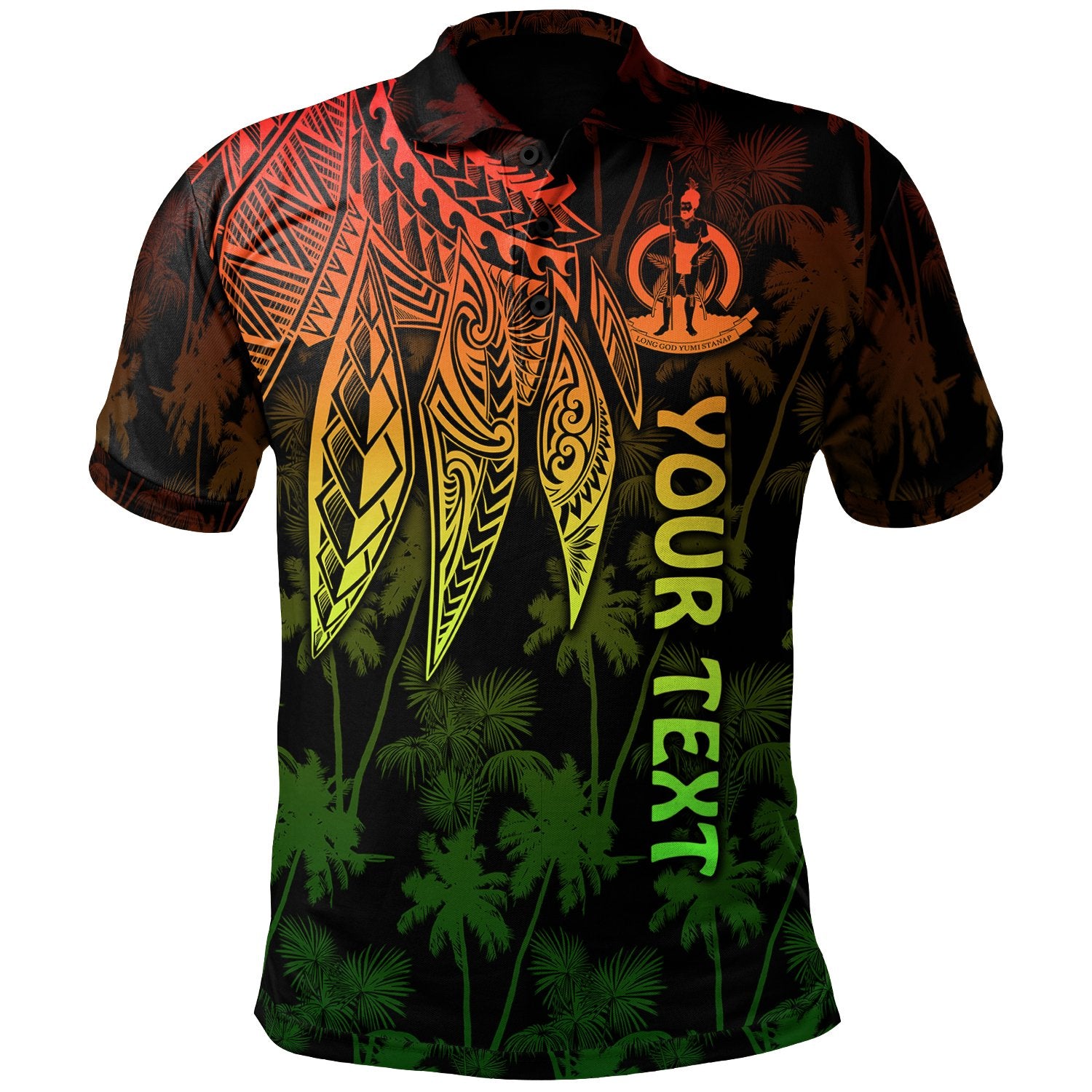 Vanuatu Custom Polo Polynesian Wings (Reggae) Unisex Reggae - Polynesian Pride