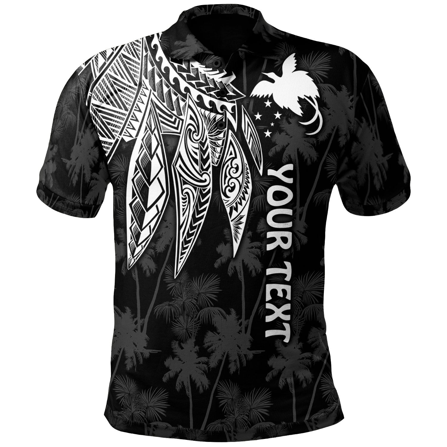 Papua New Guinea Custom Polo Shirt Polynesian Wings (White) Unisex White - Polynesian Pride