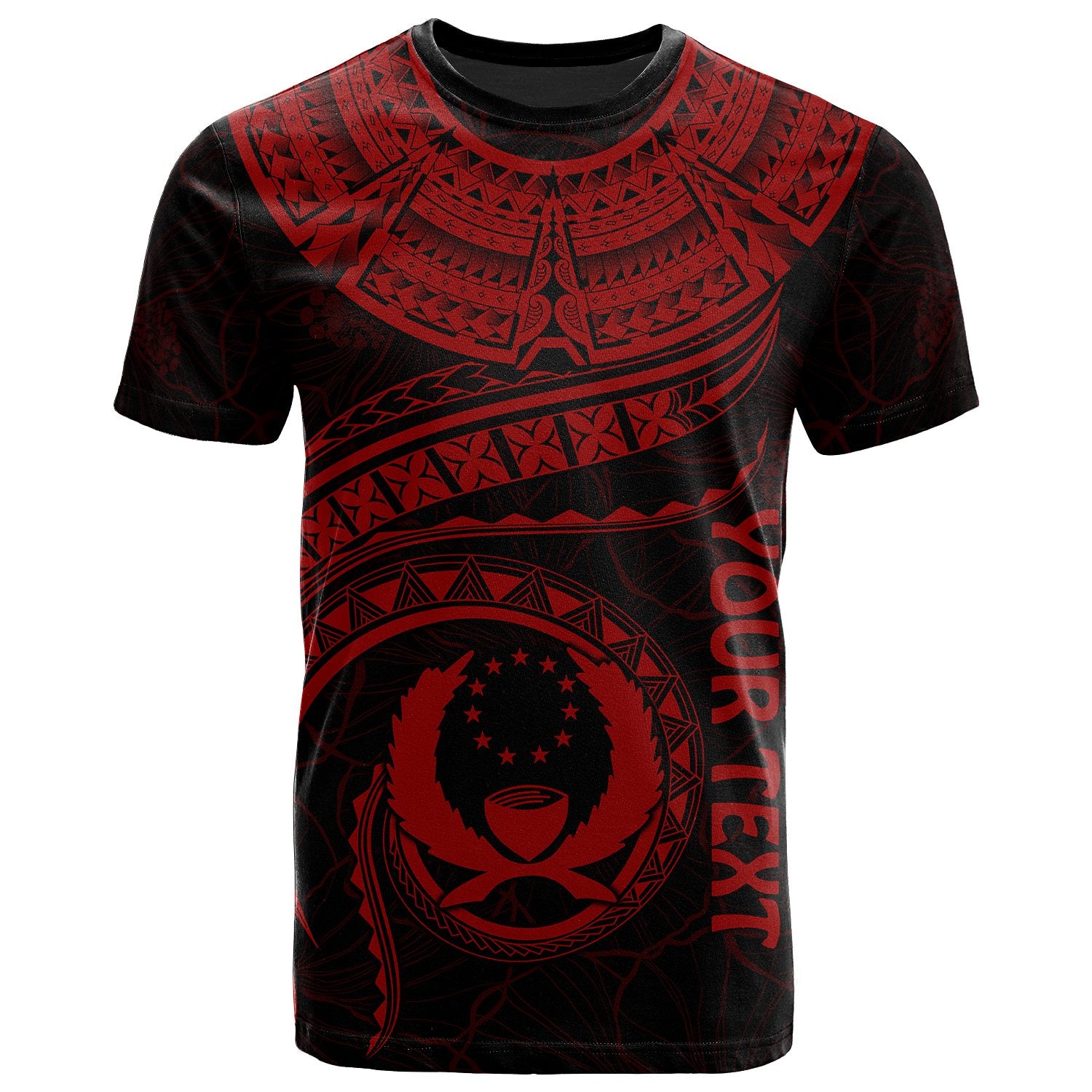 Pohnpei Polynesian Custom T Shirt Pohnpei Waves (Red) Unisex Red - Polynesian Pride