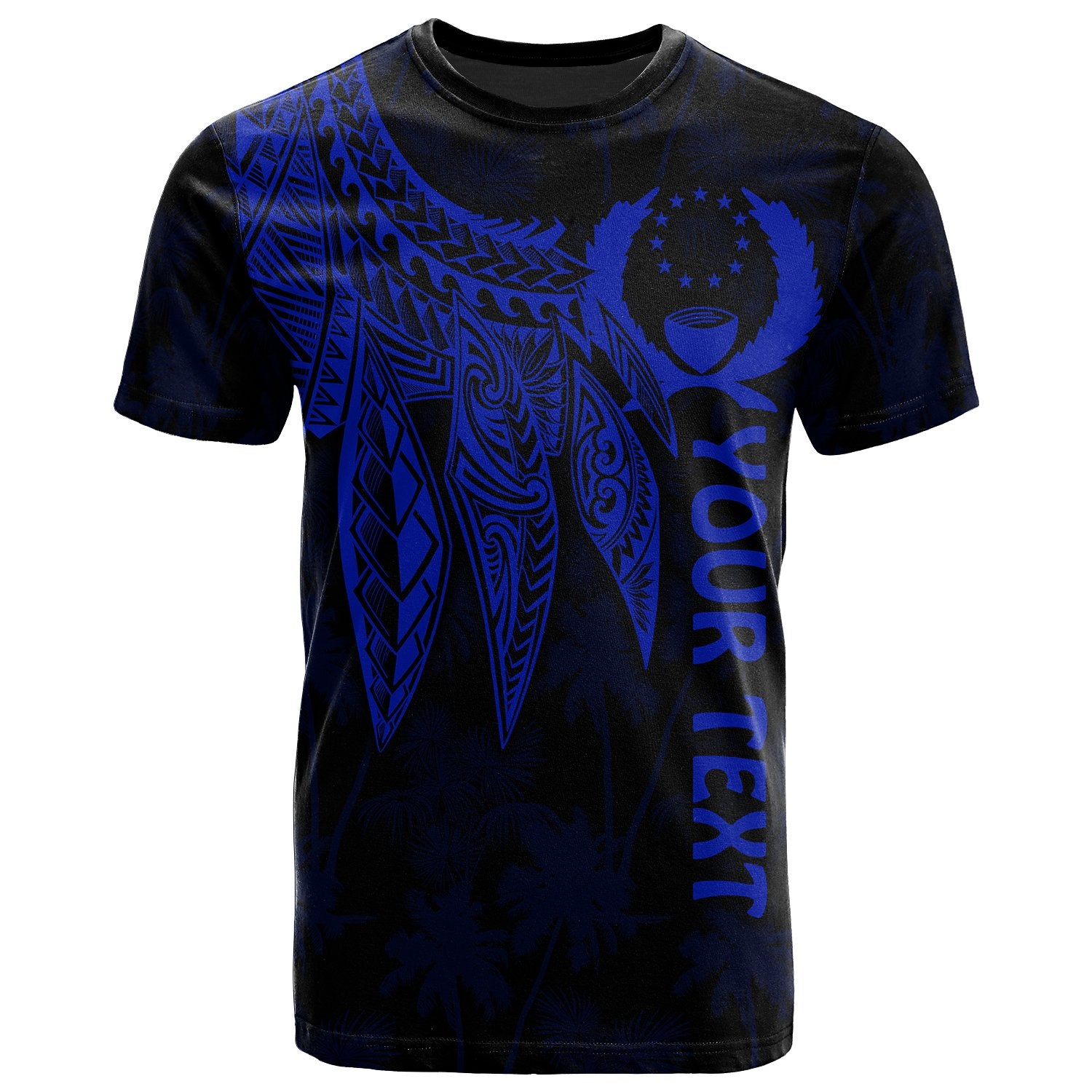 Pohnpei Custom T Shirt Polynesian Wings (Blue) Unisex Blue - Polynesian Pride