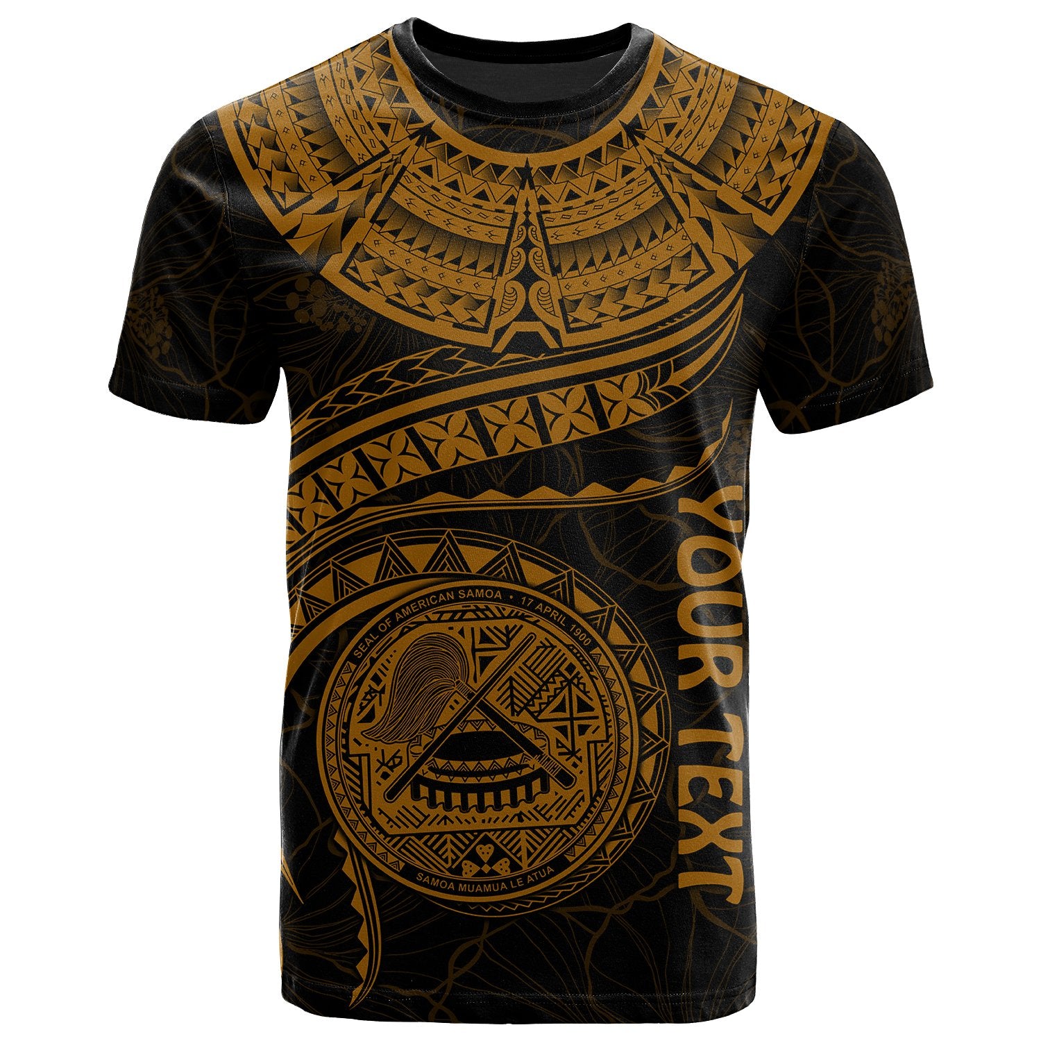 American Samoa Polynesian Custom T Shirt American Samoan Waves (Golden) Unisex Golden - Polynesian Pride