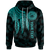 American Samoa Custom Hoodie Polynesian Wings (Turquoise) Unisex Black - Polynesian Pride