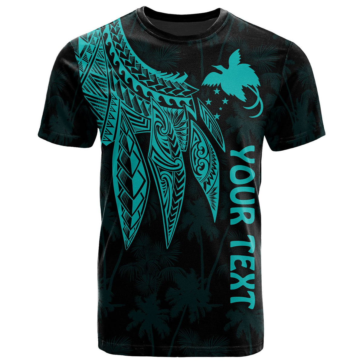 Papua New Guinea Custom T Shirt Polynesian Wings (TurQuoiSe) Unisex Turquoise - Polynesian Pride
