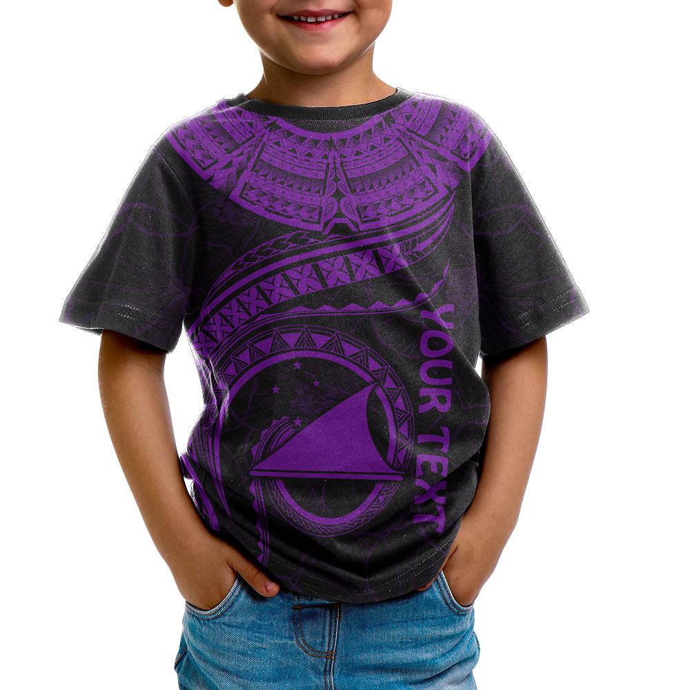 Tokelau Polynesian Custom T Shirt Tokelau Waves (Purple) - Polynesian Pride