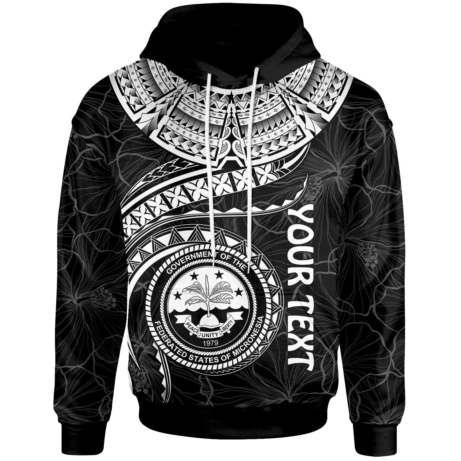 Federated States of Micronesia Polynesian Custom Hoodie FSM Waves (White) Unisex White - Polynesian Pride