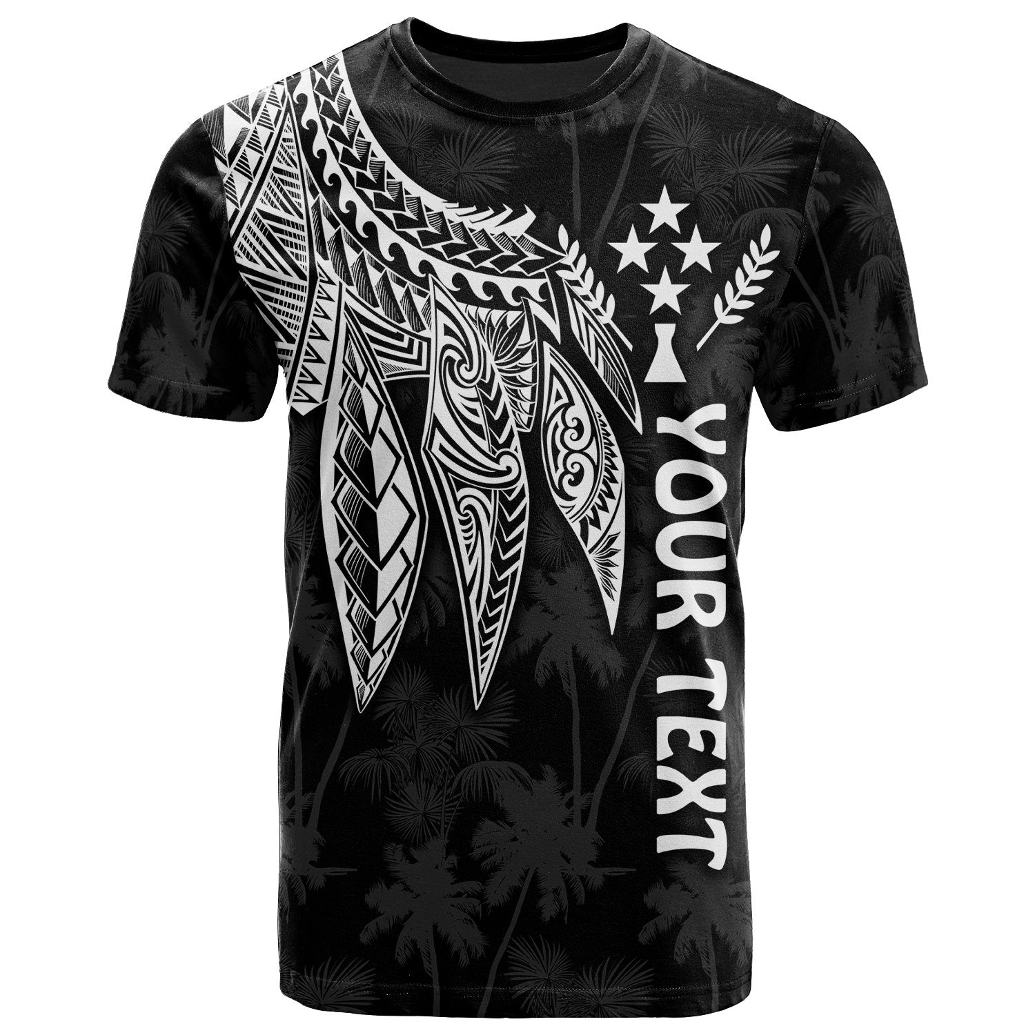 Kosrae Custom T Shirt Polynesian Wings (White) Unisex Art - Polynesian Pride