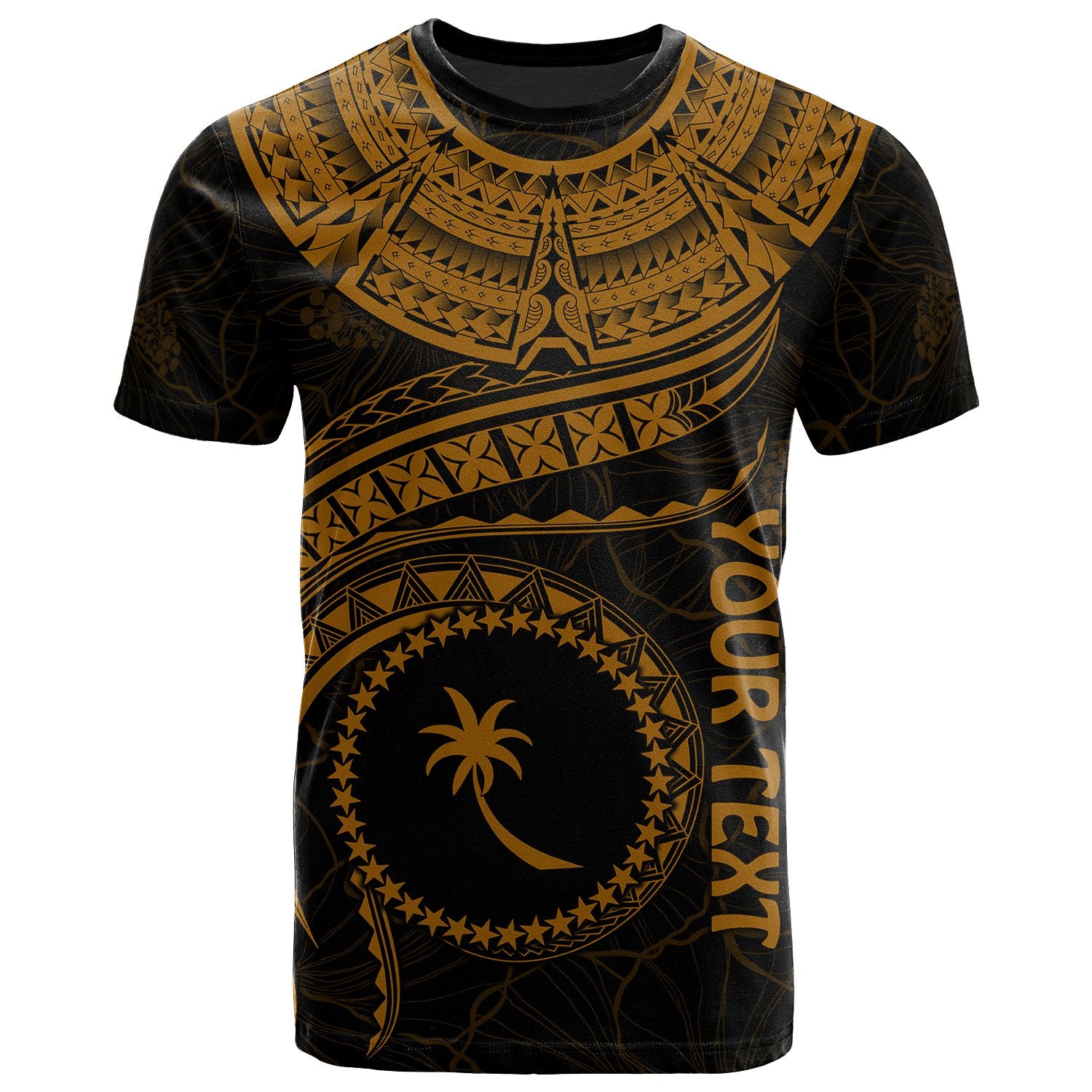 Chuuk Polynesian Custom T Shirt Chuuk Waves (Golden) Unisex Golden - Polynesian Pride