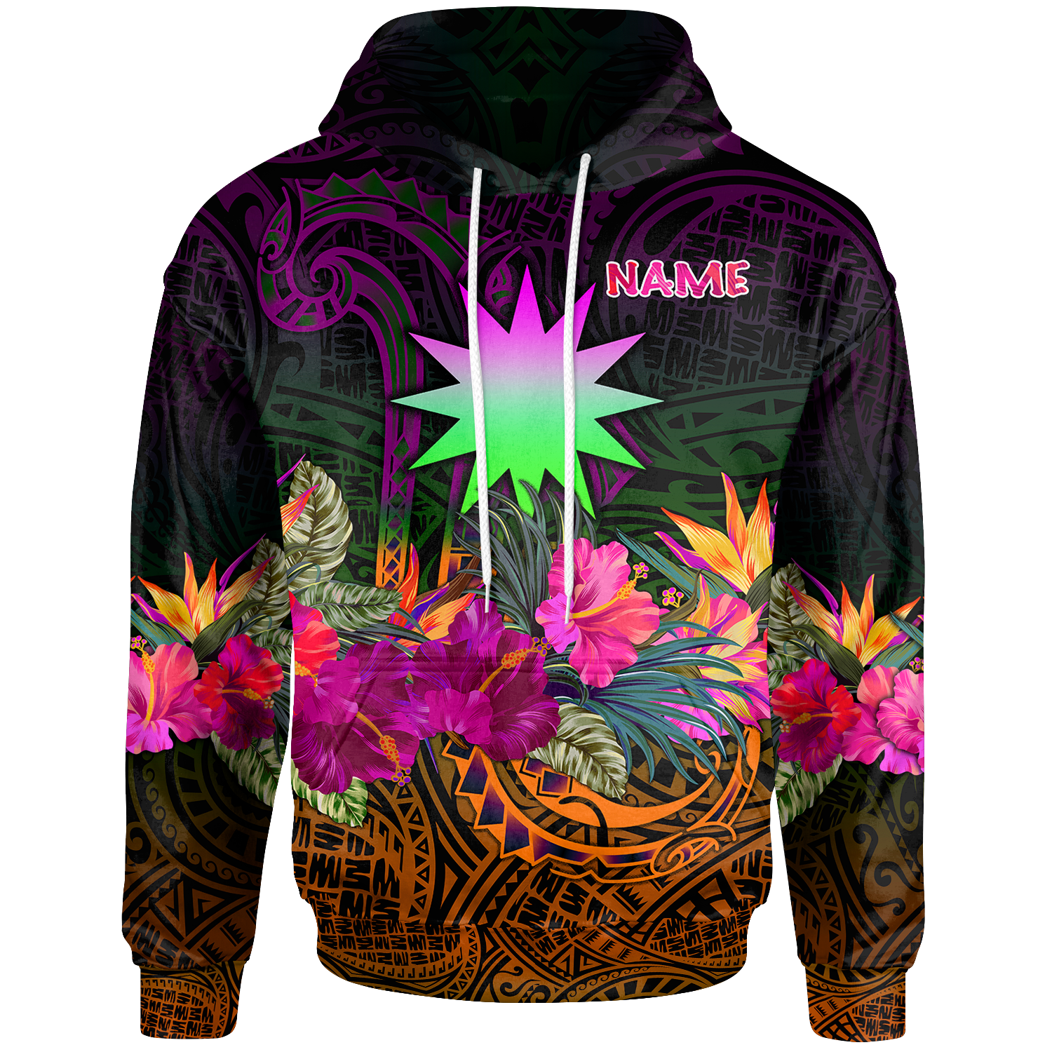 Nauru Custom Hoodie Summer Hibiscus Unisex Reggae - Polynesian Pride