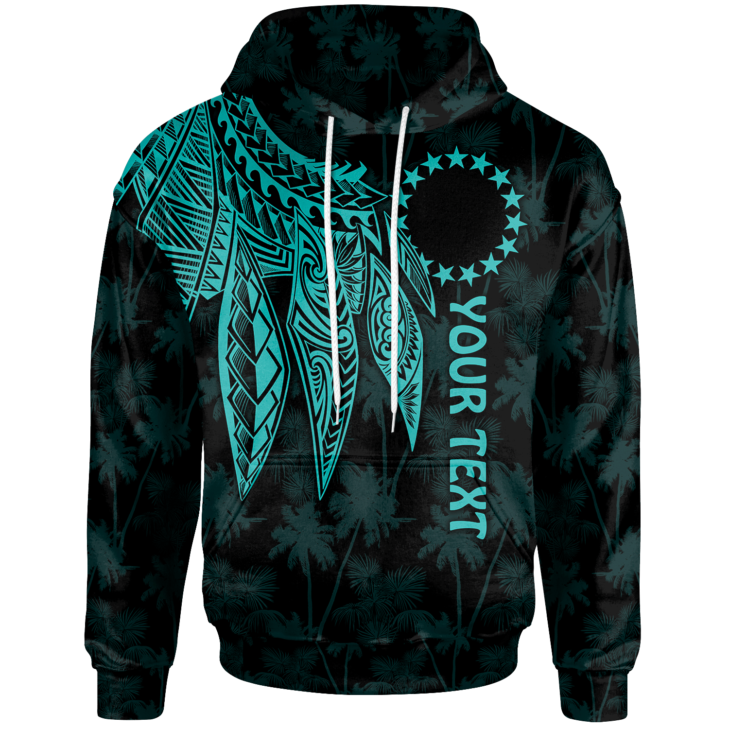 Cook Islands Custom Hoodie Polynesian Wings (Turquoise) Unisex Turquoise - Polynesian Pride