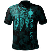 Marshall Islands Custom Polo Polynesian Wings (Turquoise) Unisex Turquoise - Polynesian Pride