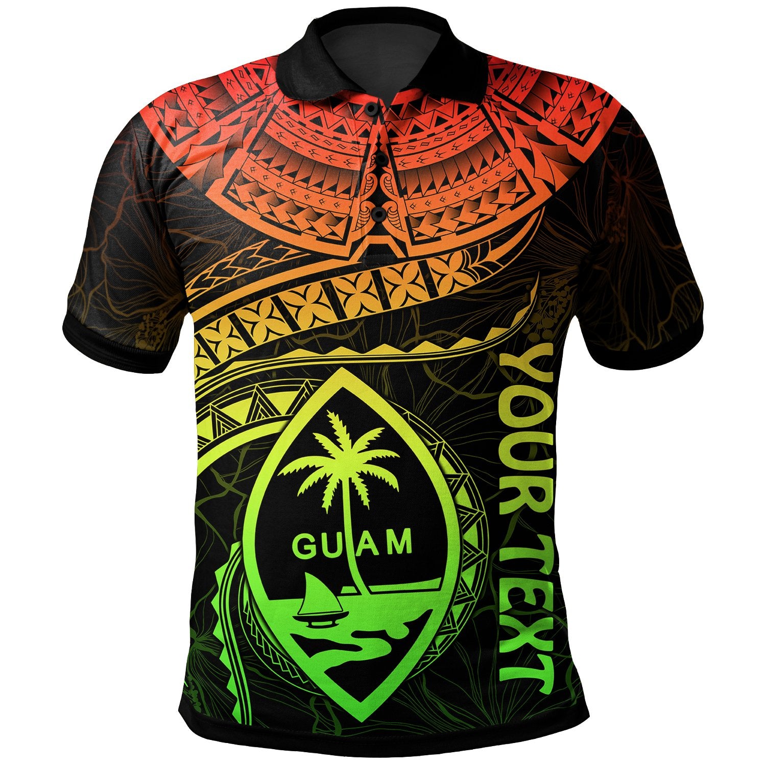 Guam Polynesian Custom Polo Shirt Guam Waves (Reggae) Unisex Reggae - Polynesian Pride