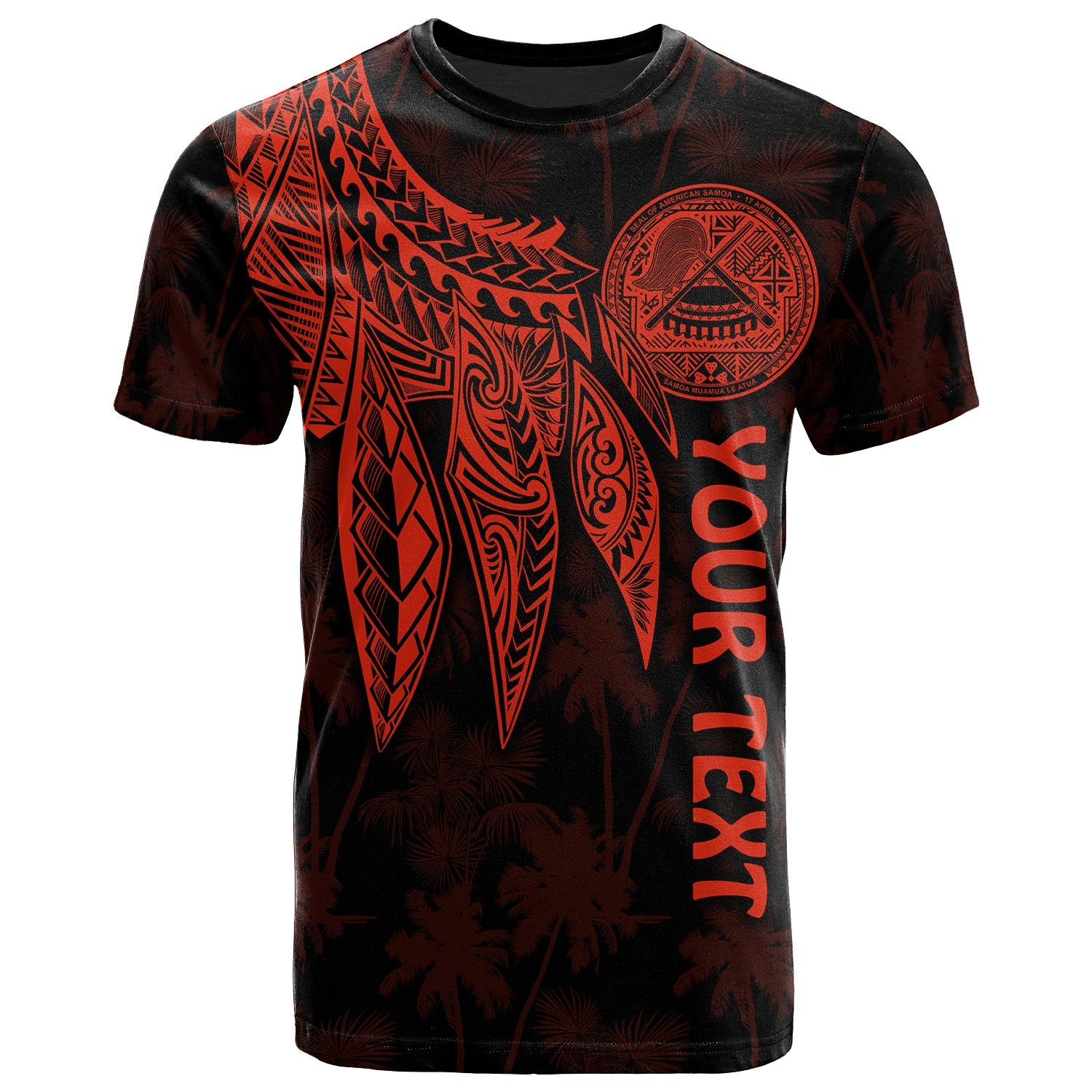 American Samoa Custom T Shirt Polynesian Wings (Red) Unisex Red - Polynesian Pride