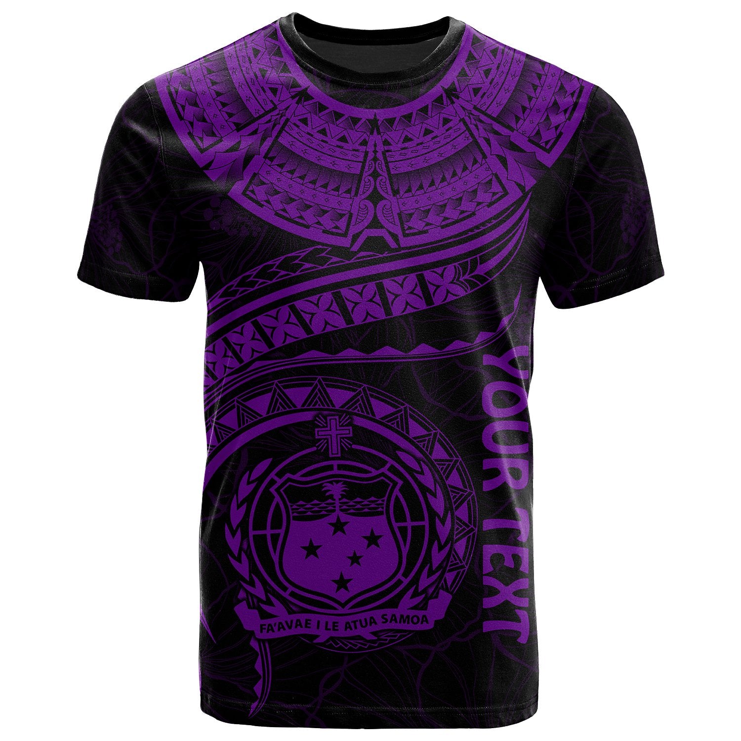 Polynesian Samoa Custom T shirt Samoan Waves (Purple) Unisex Purple - Polynesian Pride