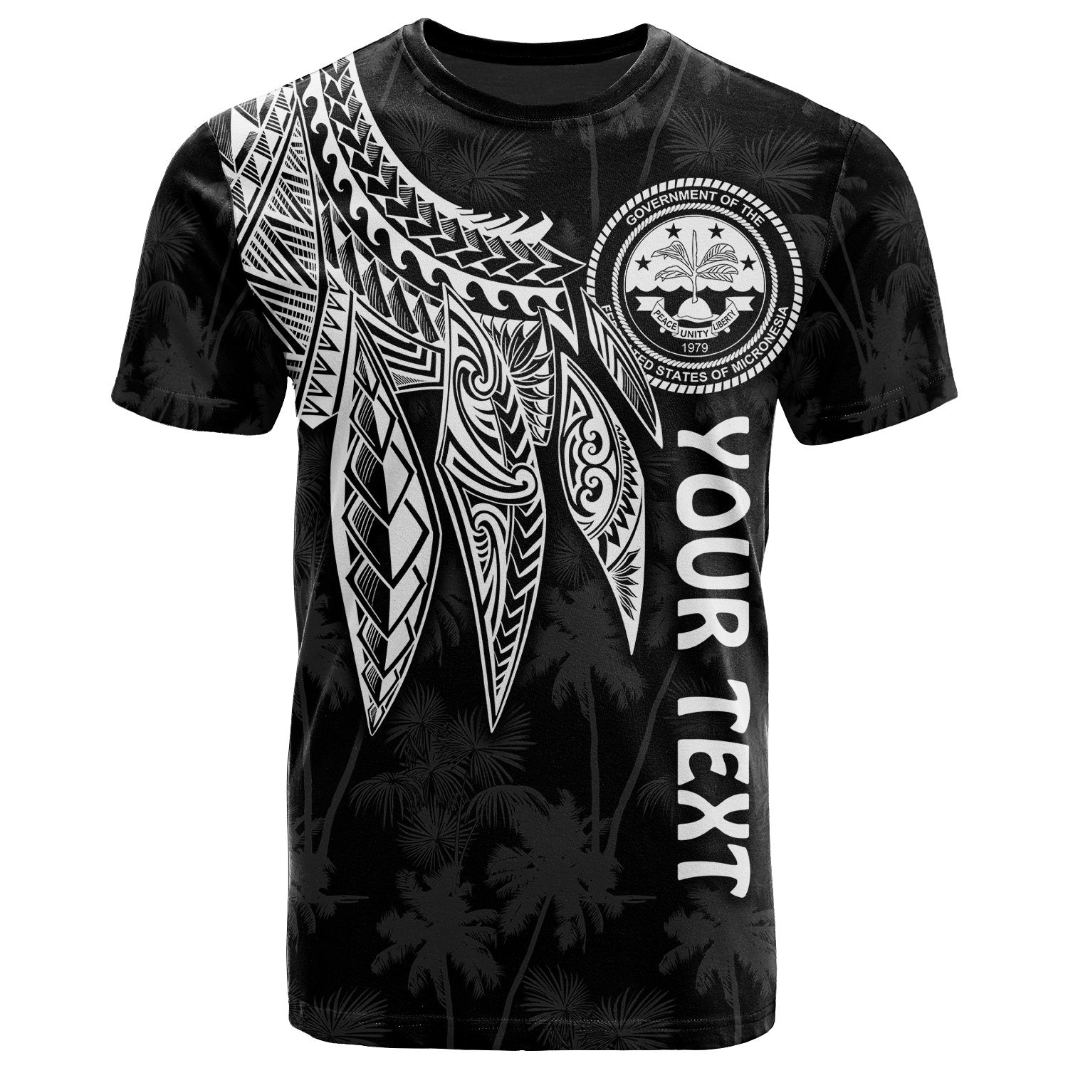 Federated States of Micronesia Custom T Shirt Polynesian Wings (White) Unisex Art - Polynesian Pride