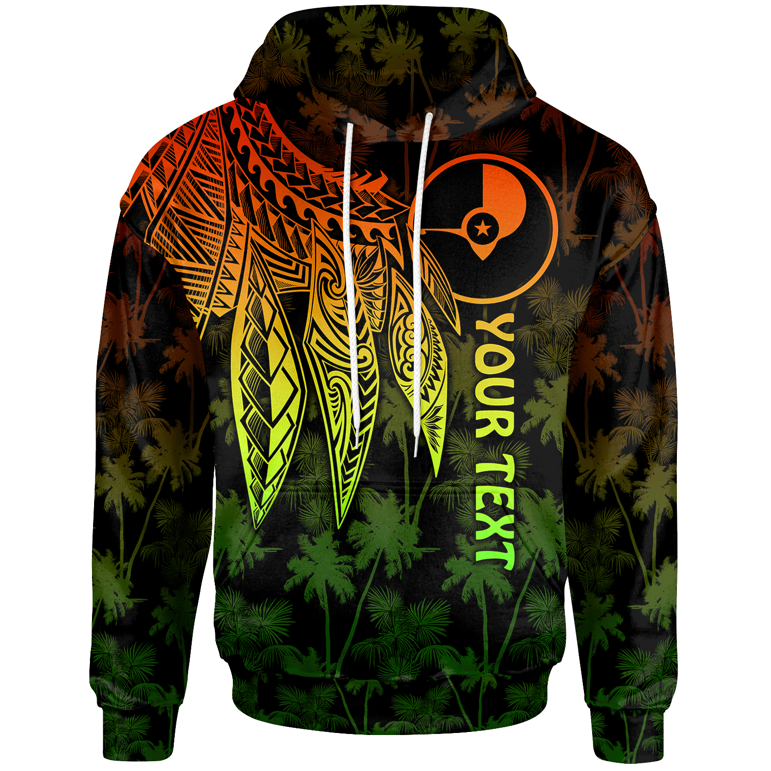 Yap Custom Hoodie Polynesian Wings (Reggae) Unisex Reggae - Polynesian Pride