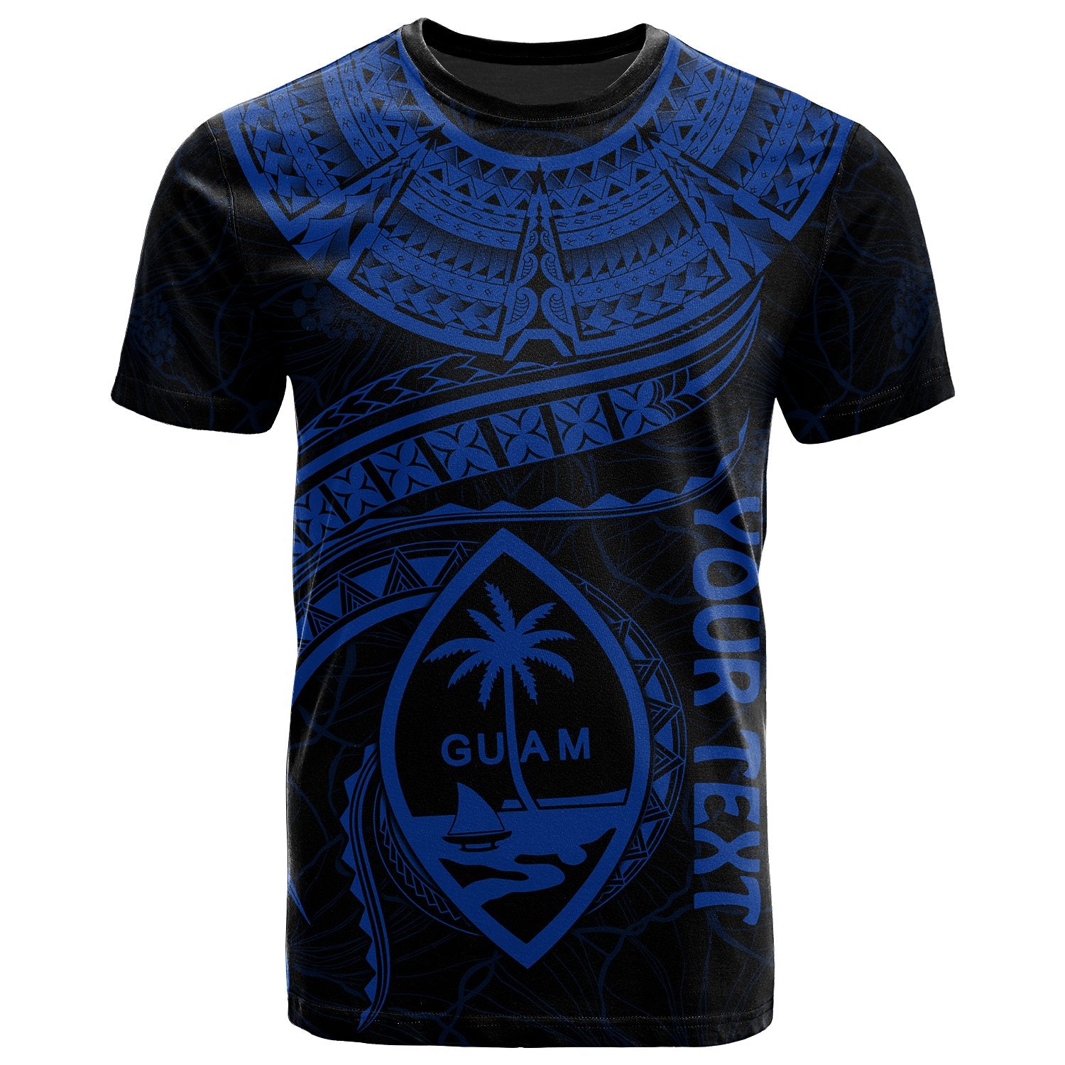 Guam Polynesian Custom T Shirt Guam Waves (Blue) Unisex Blue - Polynesian Pride