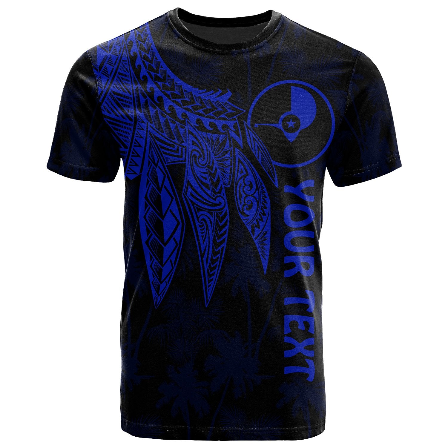 Yap Custom T Shirt Polynesian Wings (Blue) Unisex Blue - Polynesian Pride