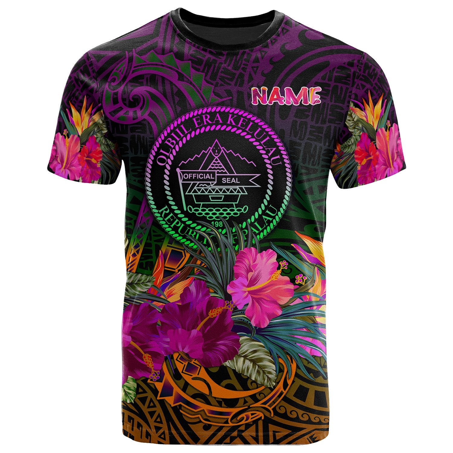 Palau Custom T Shirt Summer Hibiscus Unisex Reggae - Polynesian Pride