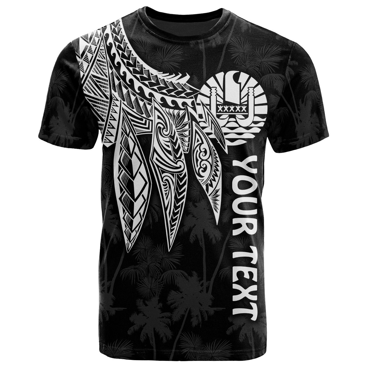 Tahiti Custom T Shirt Polynesian Wings (White) Unisex Art - Polynesian Pride