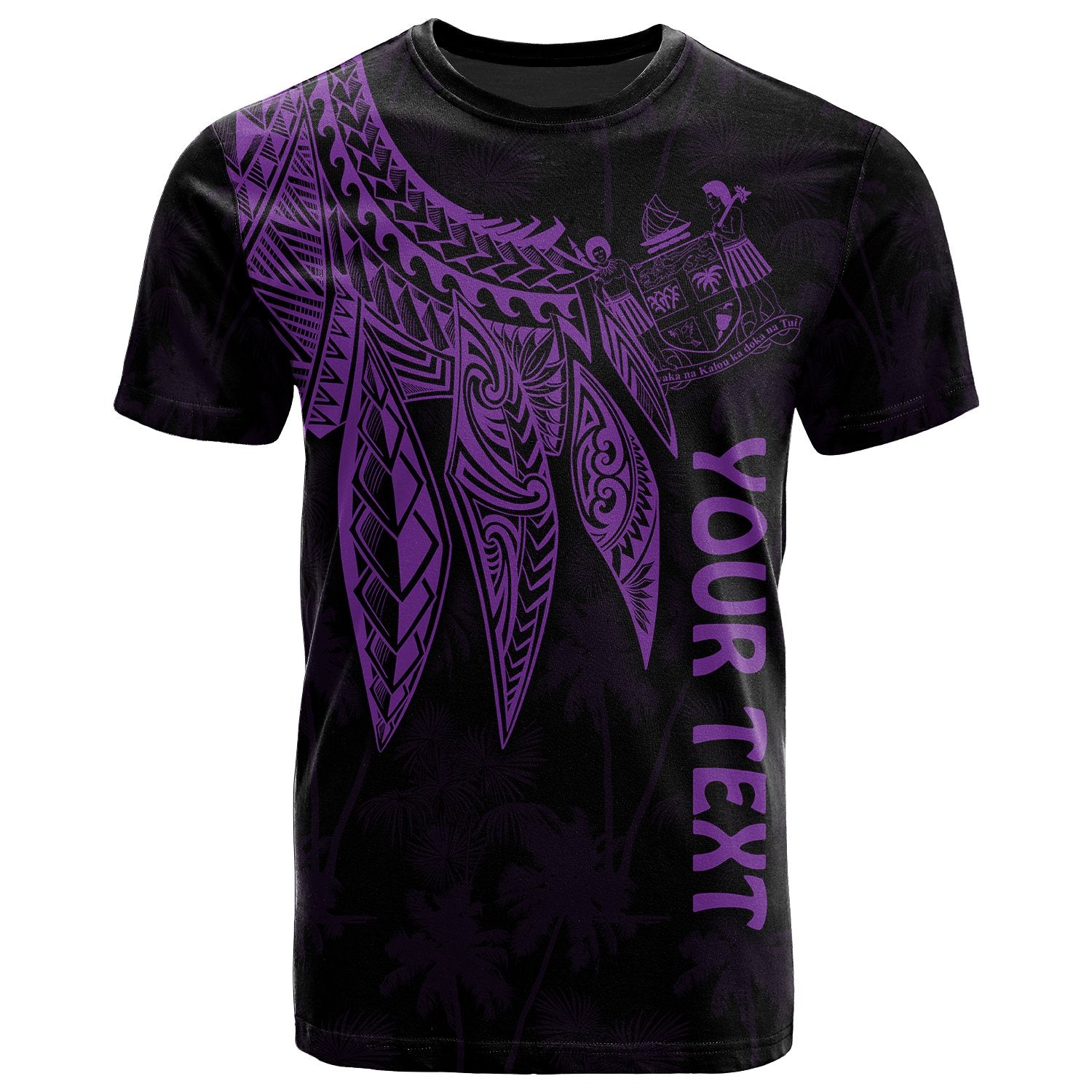 Fiji Custom T Shirt Polynesian Wings (Purple) Unisex Reggae - Polynesian Pride