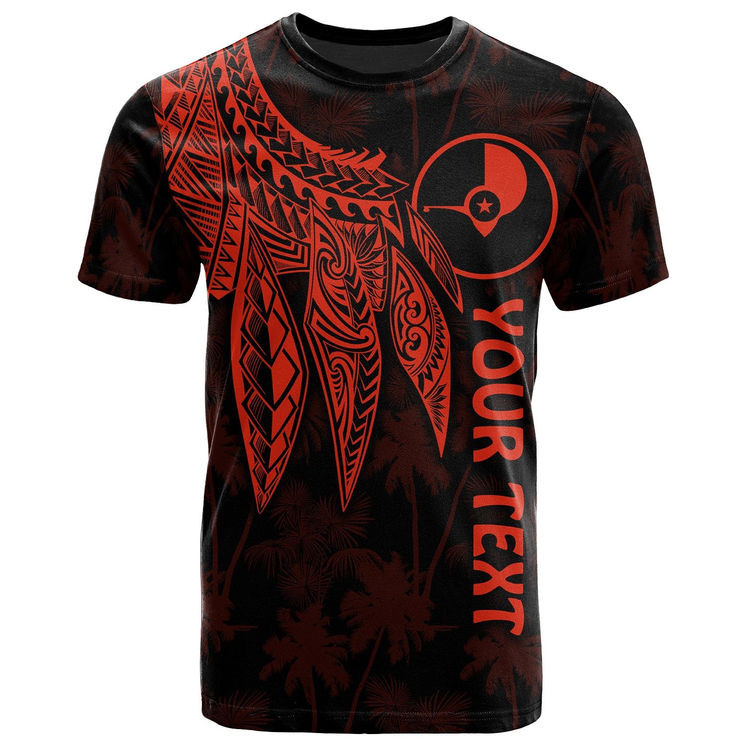 Yap Custom T Shirt Polynesian Wings (Red) Unisex Red - Polynesian Pride