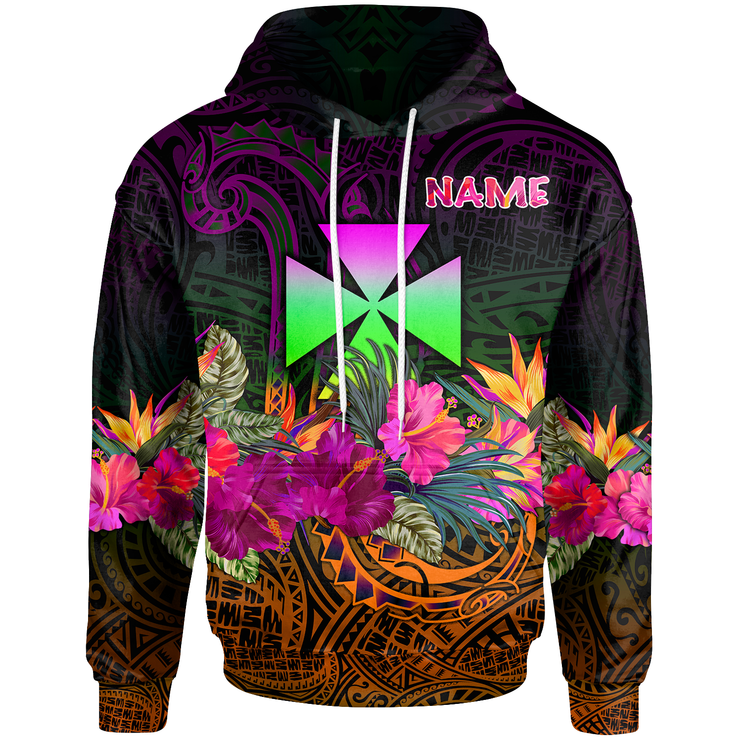 Wallis and Futuna Custom Hoodie Summer Hibiscus Unisex Reggae - Polynesian Pride