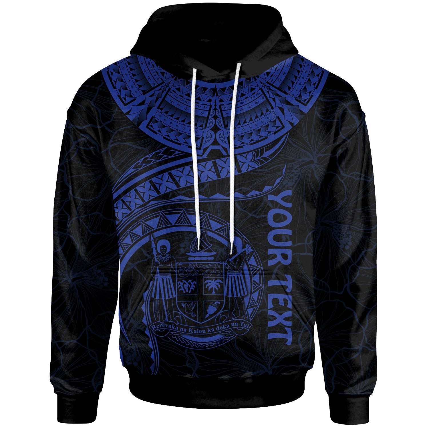 Fiji Polynesian Custom Hoodie Fiji Waves (Blue) Unisex Blue - Polynesian Pride