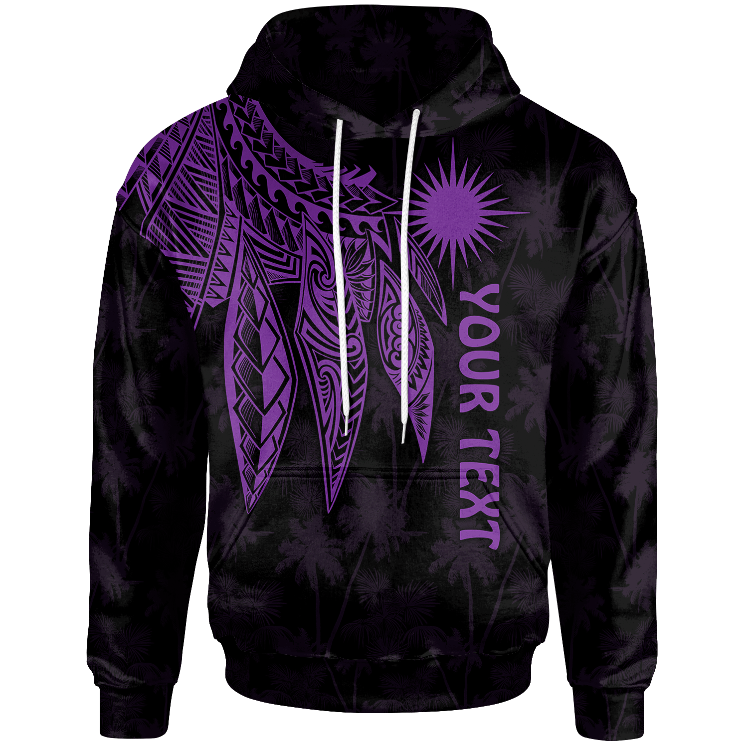 Marshall Islands Custom Hoodie Polynesian Wings (Purple) Unisex Purple - Polynesian Pride