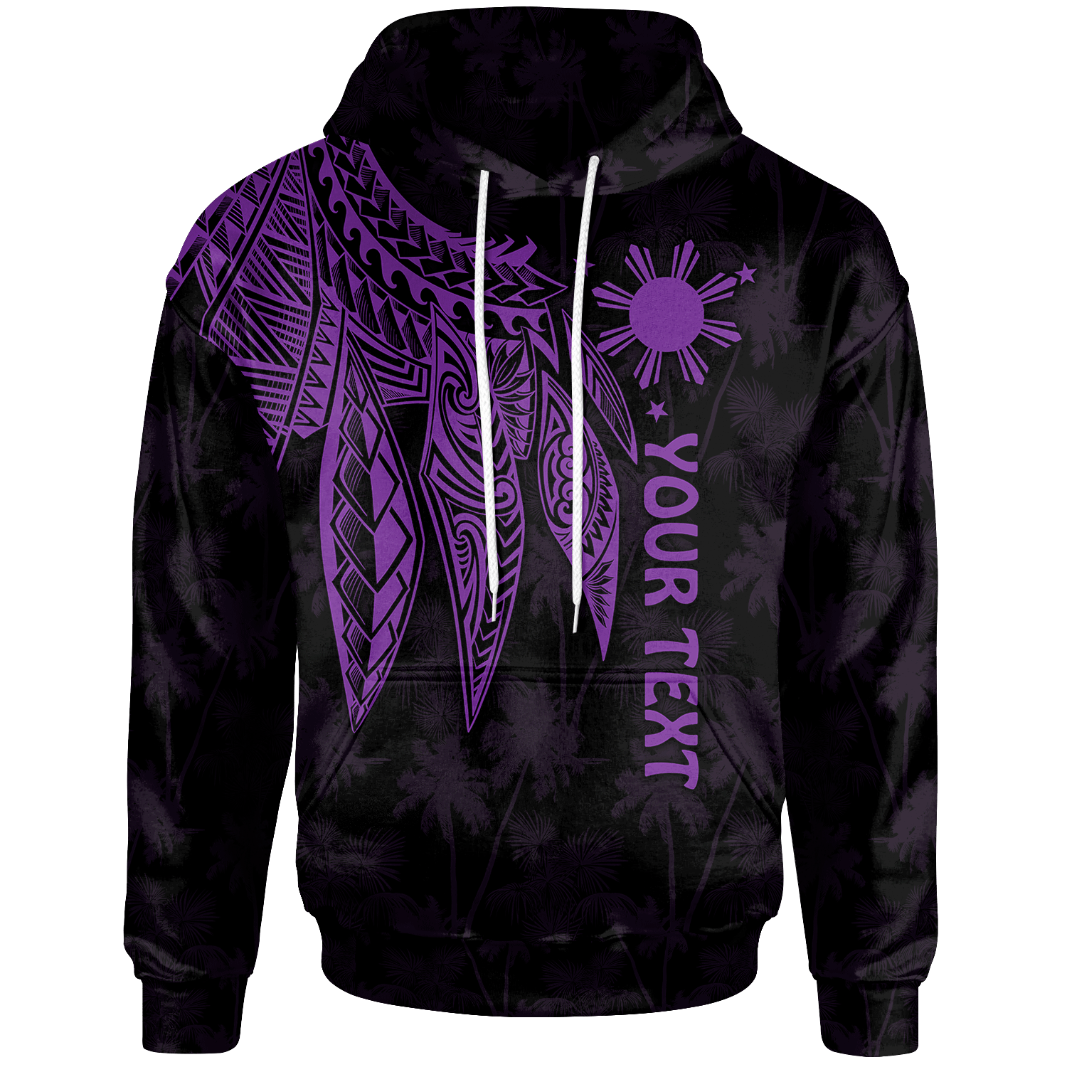 The Philippines Custom Hoodie Polynesian Wings (Purple) Unisex Purple - Polynesian Pride