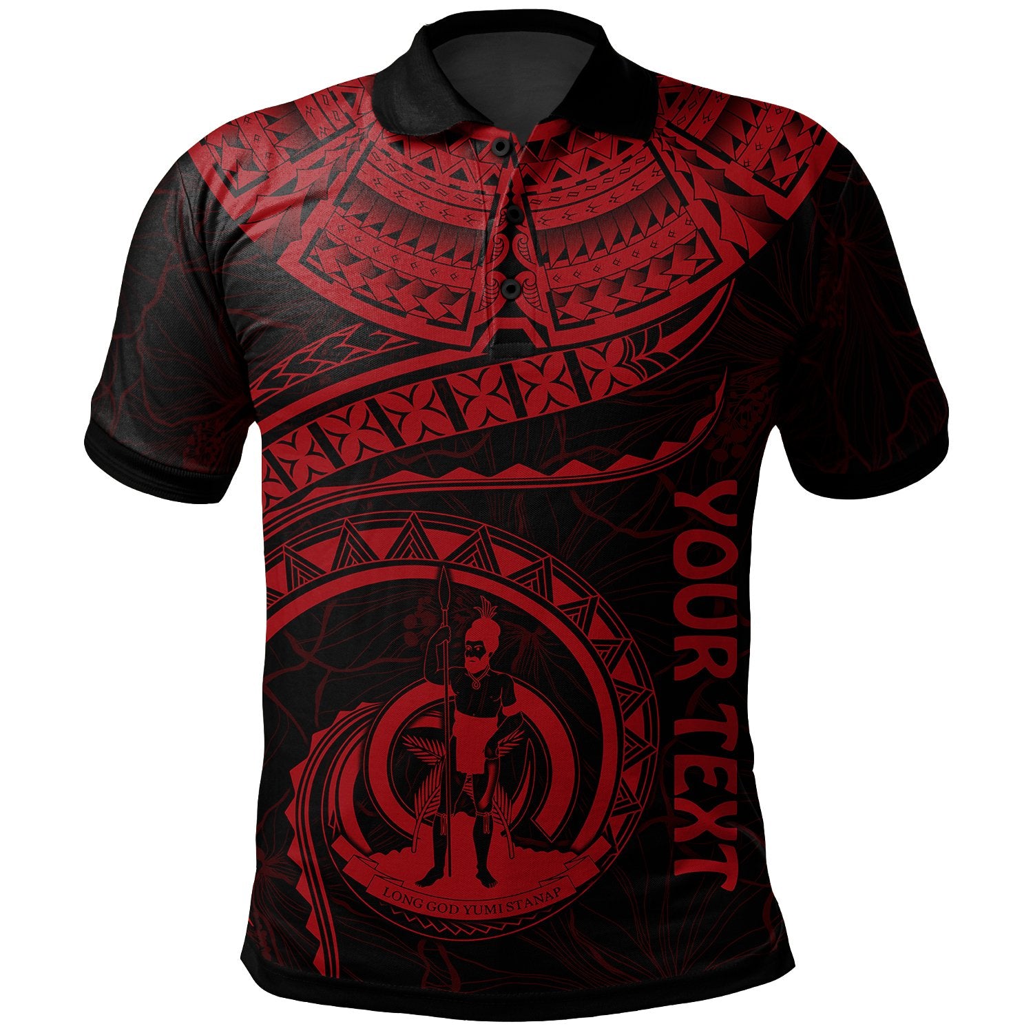 Vanuatu Polynesian Custom Polo Shirt Vanuatu Waves (Red) Unisex Red - Polynesian Pride