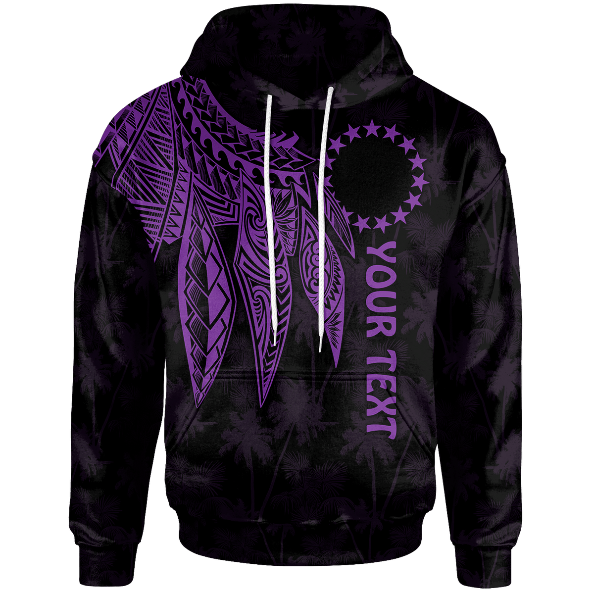 Cook Islands Custom Hoodie Polynesian Wings (Purple) Unisex Purple - Polynesian Pride