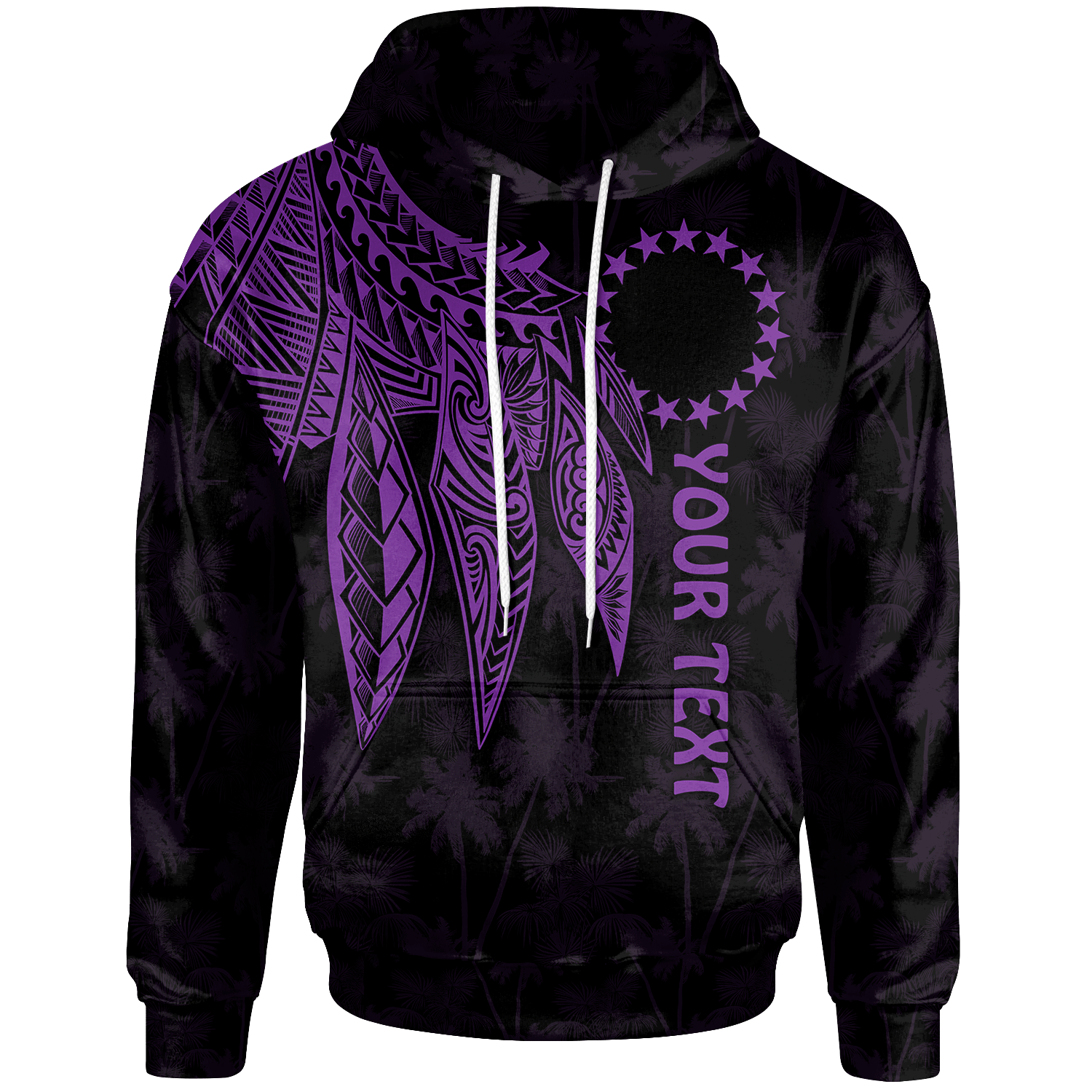 Cook Islands Custom Hoodie Polynesian Wings (Purple) Unisex Purple - Polynesian Pride