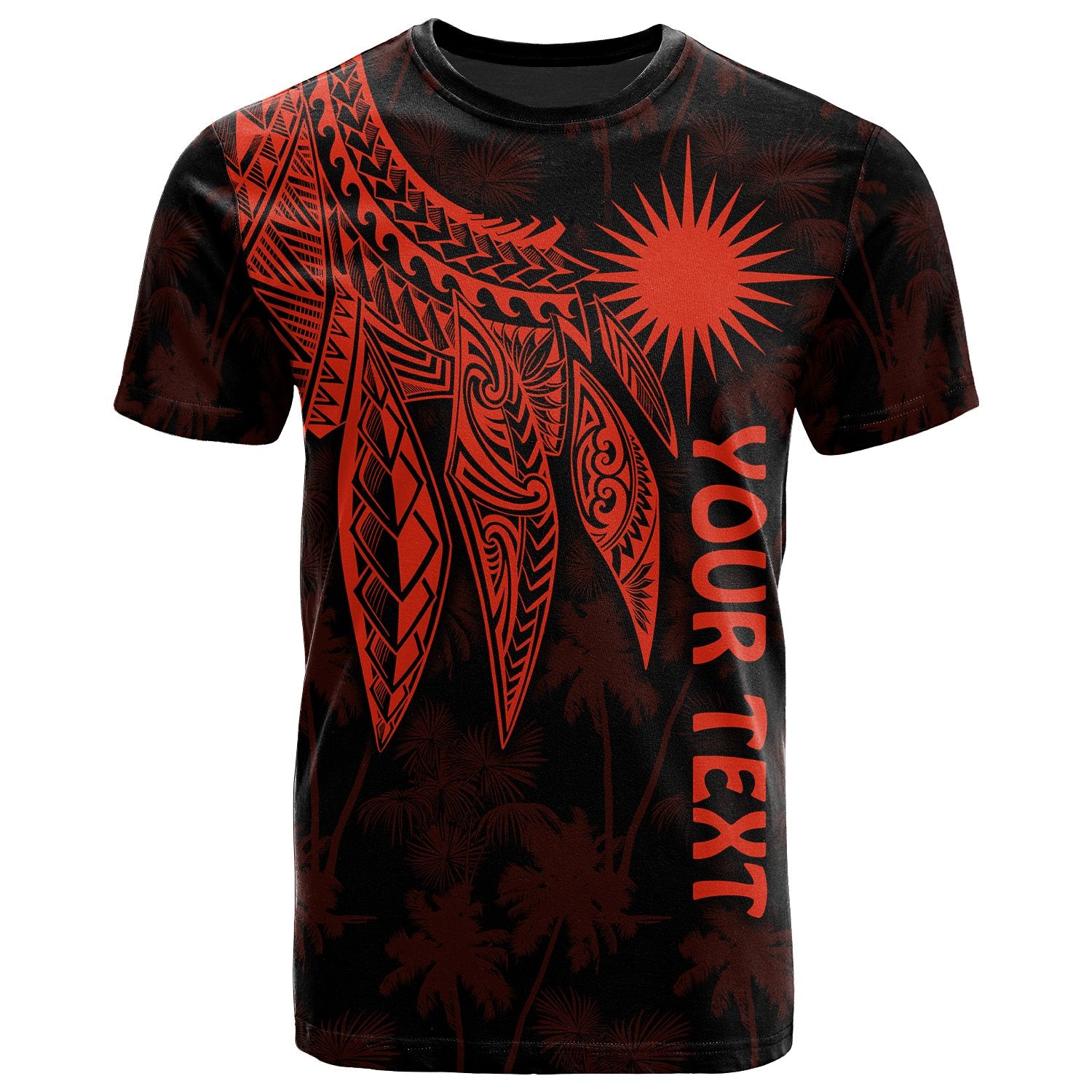 Marshall Islands Custom T Shirt Polynesian Wings (Red) Unisex Red - Polynesian Pride