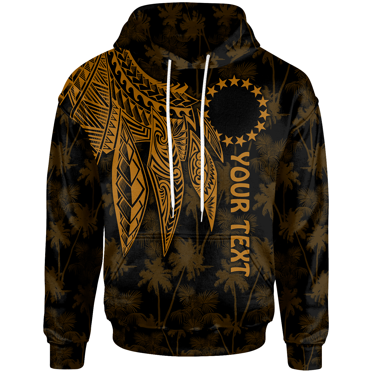 Cook Islands Custom Hoodie Polynesian Wings (Golden) Unisex Golden - Polynesian Pride