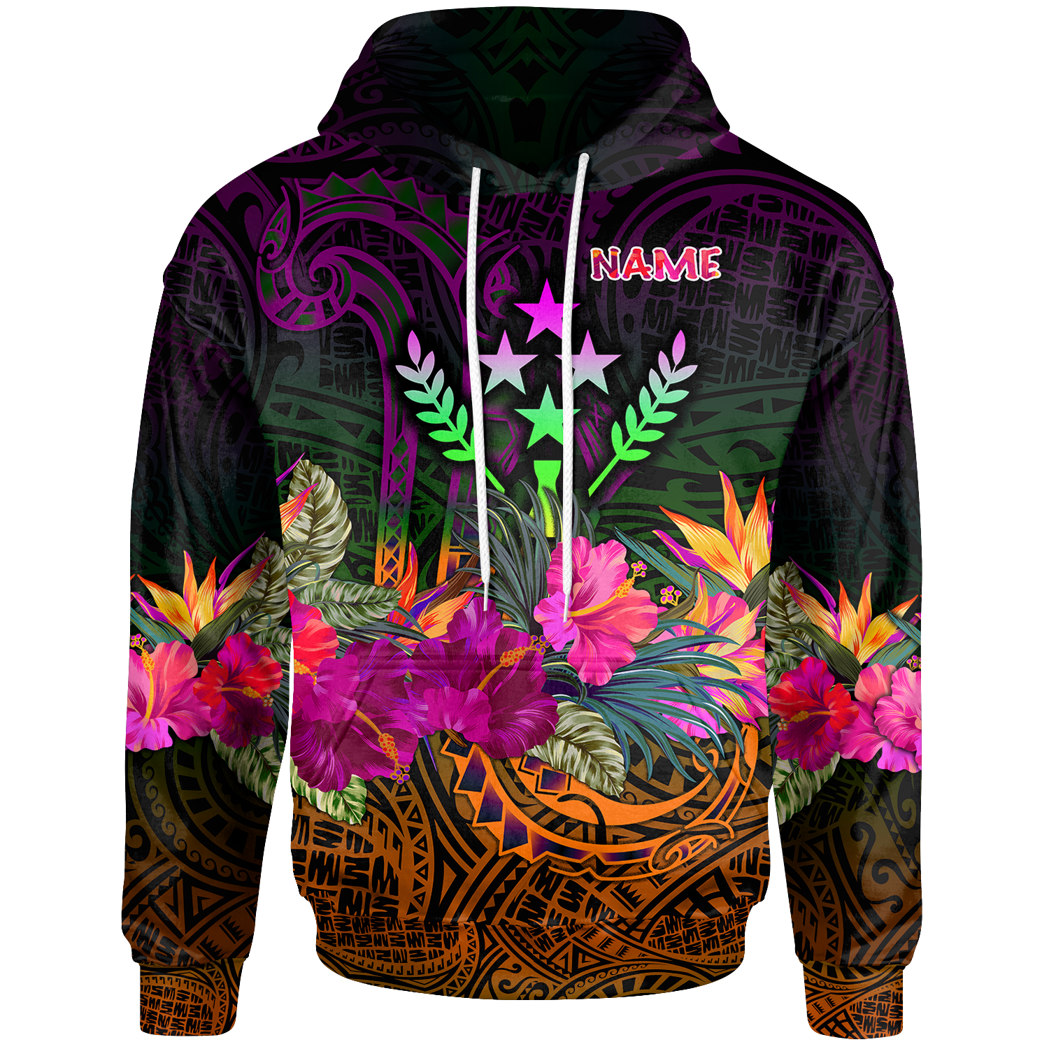 Kosrae Custom Hoodie Summer Hibiscus Unisex Reggae - Polynesian Pride