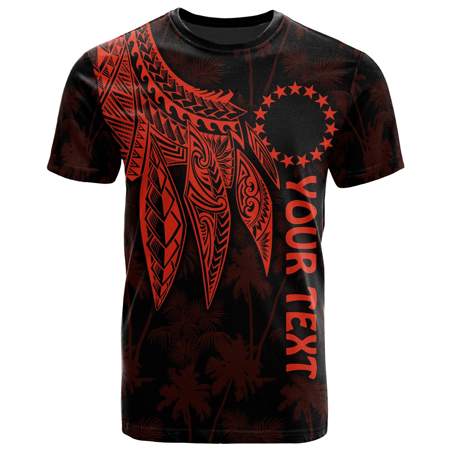 Cook Islands Custom T Shirt Polynesian Wings (Red) Unisex Red - Polynesian Pride