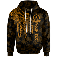 Vanuatu Custom Hoodie Polynesian Wings (Golden) Unisex Golden - Polynesian Pride