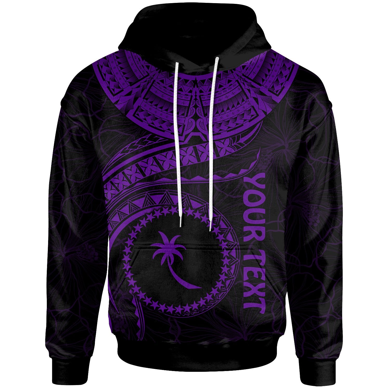 Chuuk Polynesian Custom Hoodie Chuuk Waves (Purple) Unisex Purple - Polynesian Pride