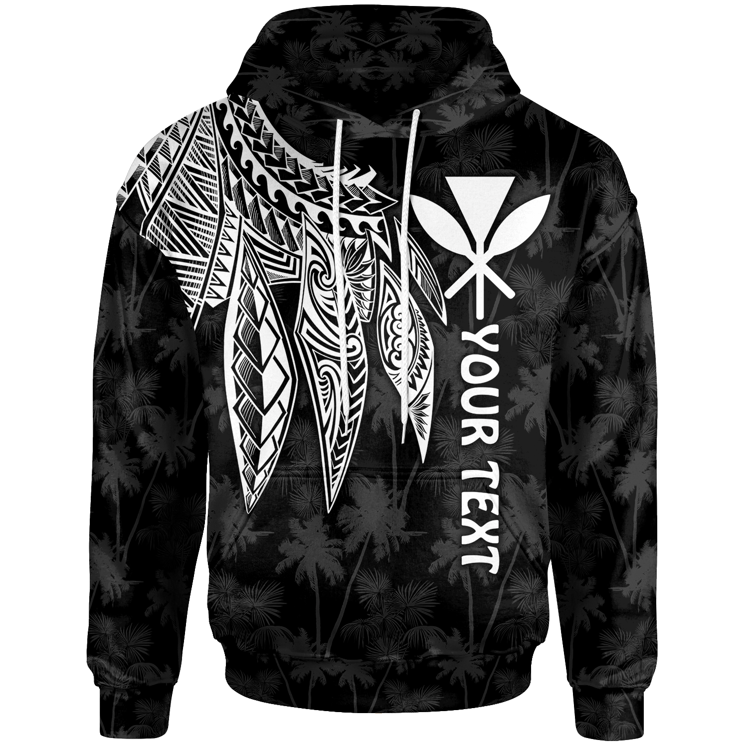 Polynesian Hawaii Kanaka Maoli Custom Hoodie Polynesian Wings (White) Unisex White - Polynesian Pride